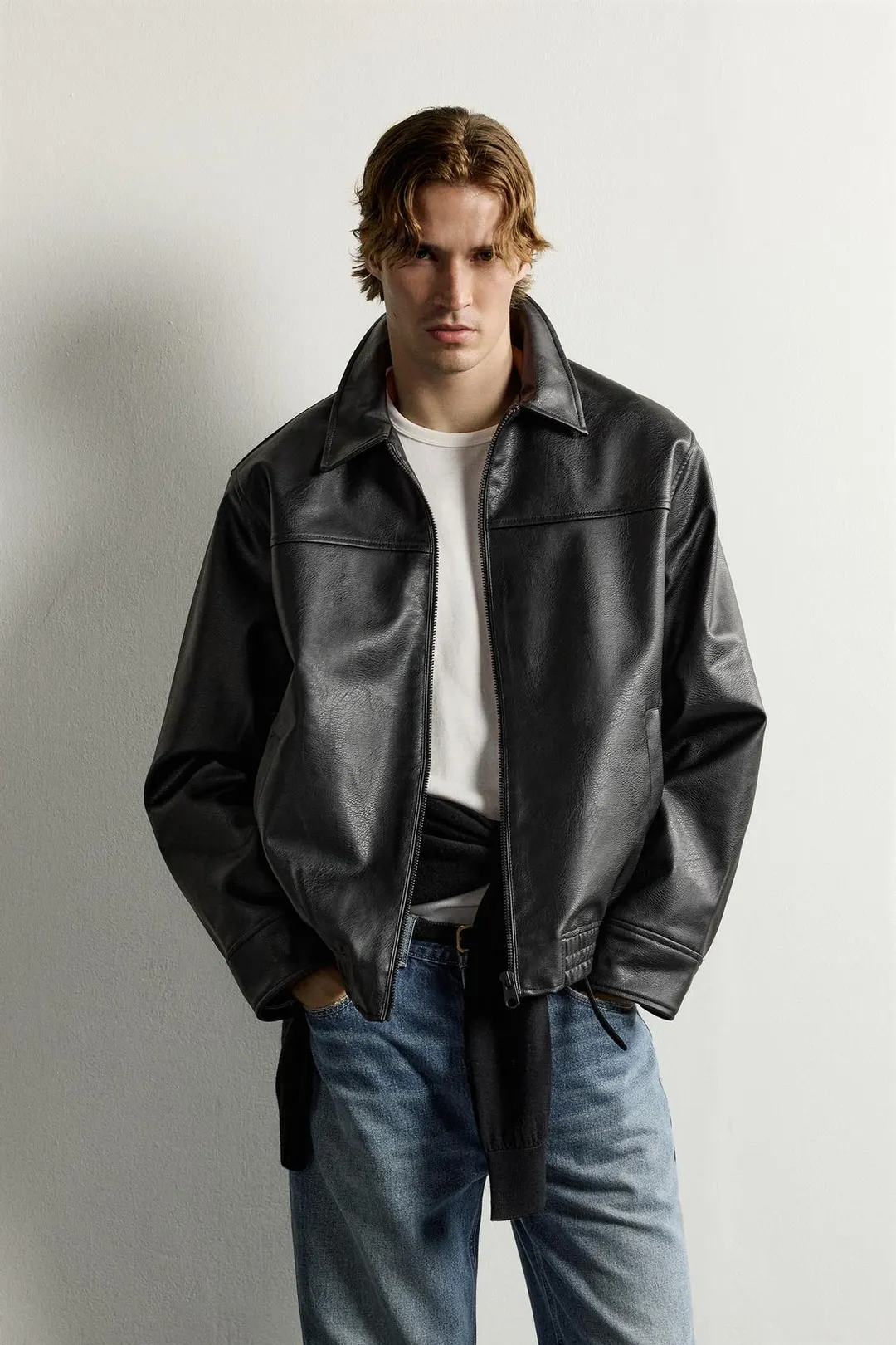 Куртка свободного кроя под кожу, Zara