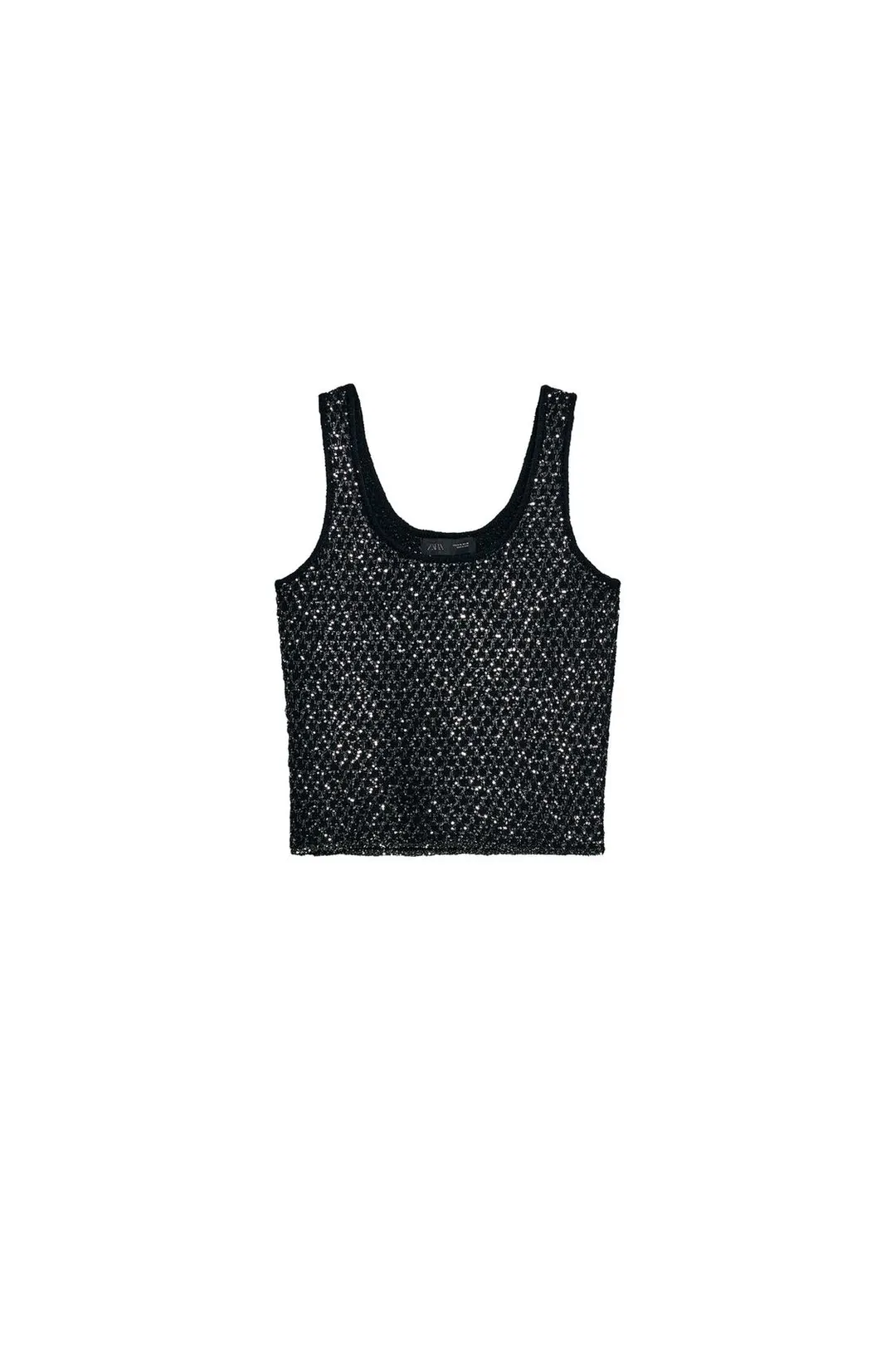 Топ трикотажный с пайетками и металлизированной нитью, Zara