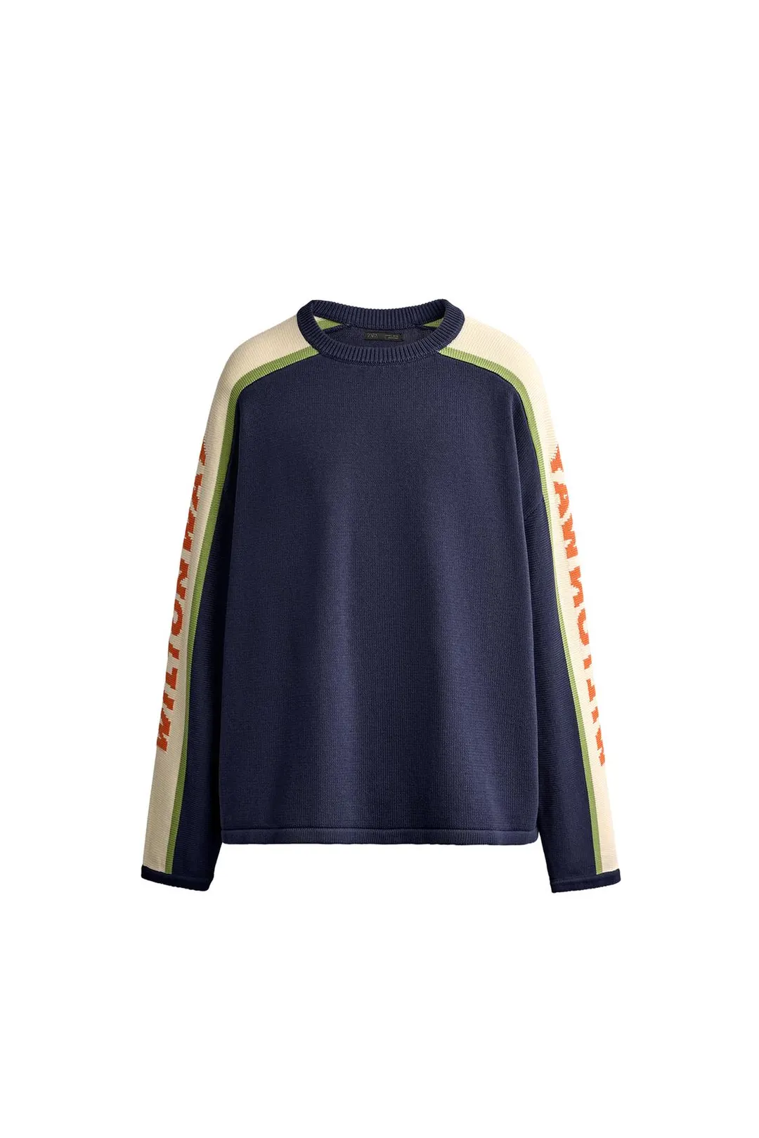 Жаккардовый свитер с контрастной полосой, Zara