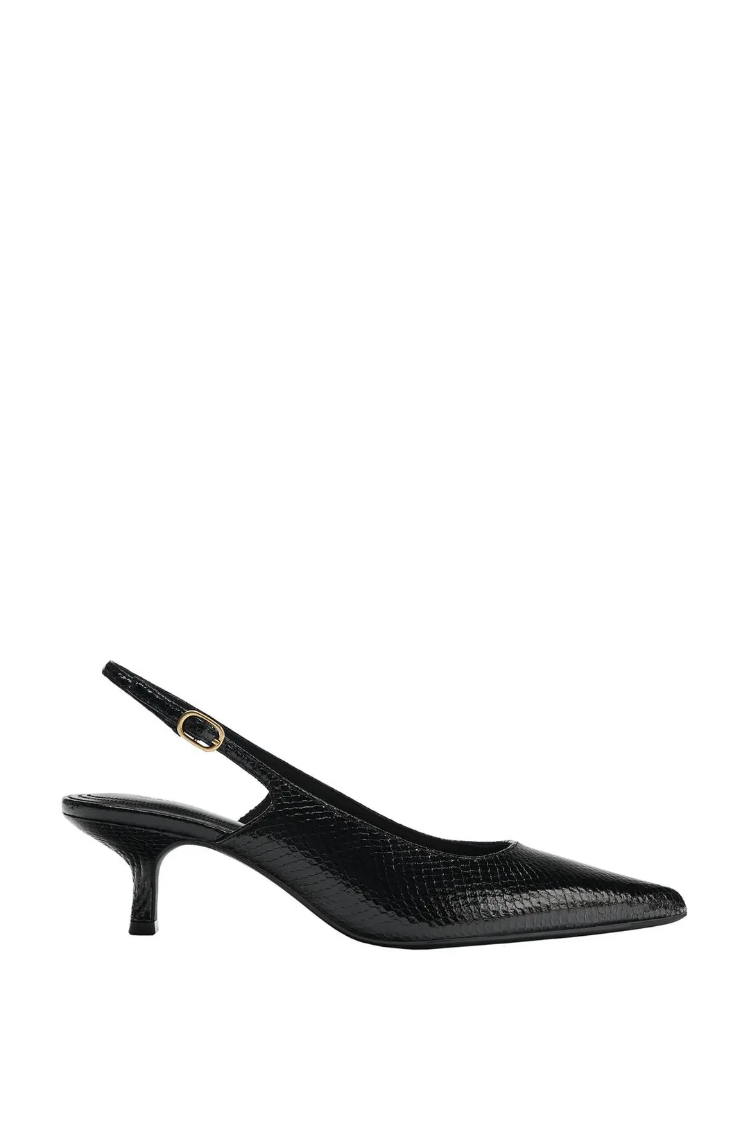 Фактурные туфли с открытой пяткой на каблуке kitten heel, Zara