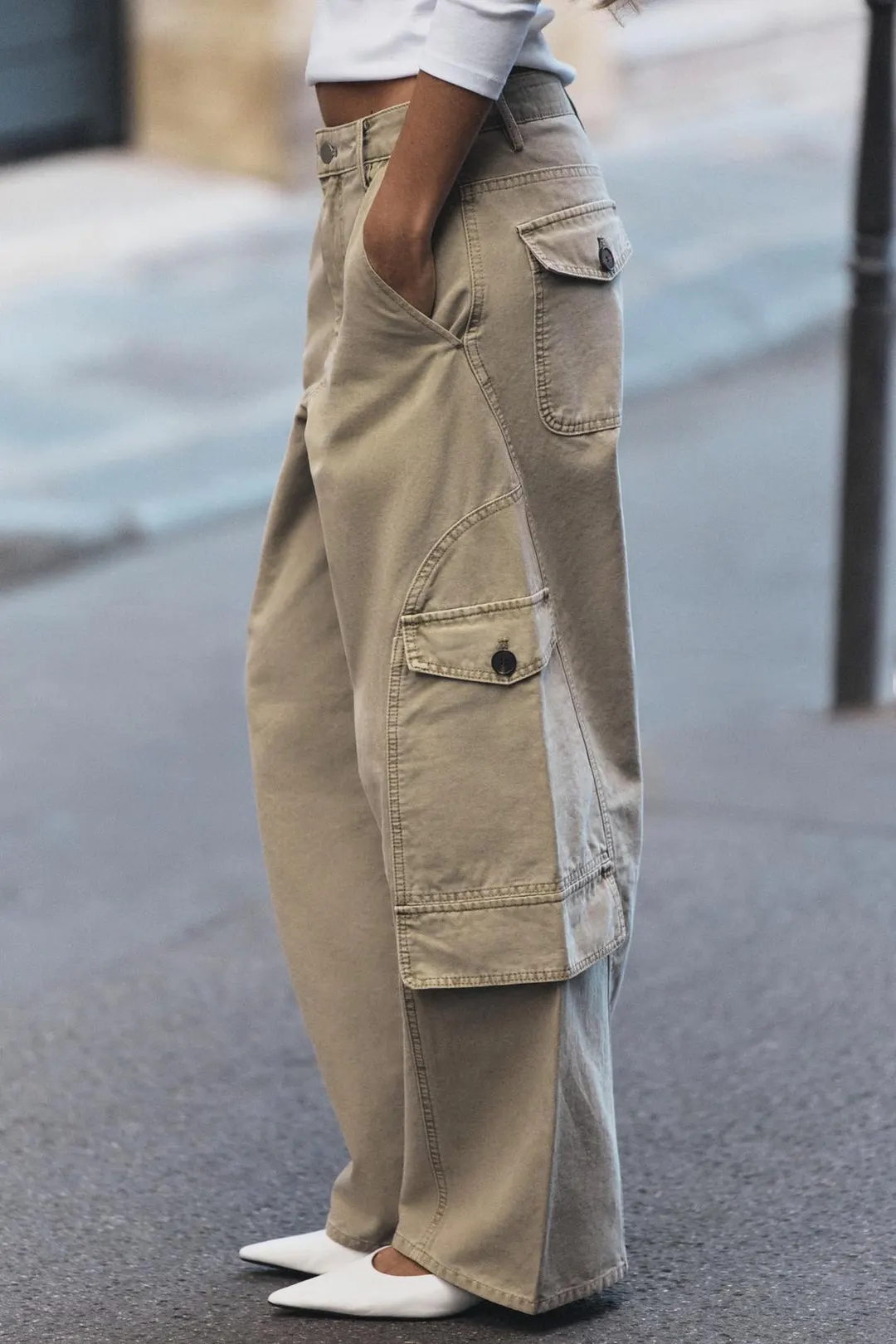 Брюки карго с эффектом выцветшей ткани, Zara