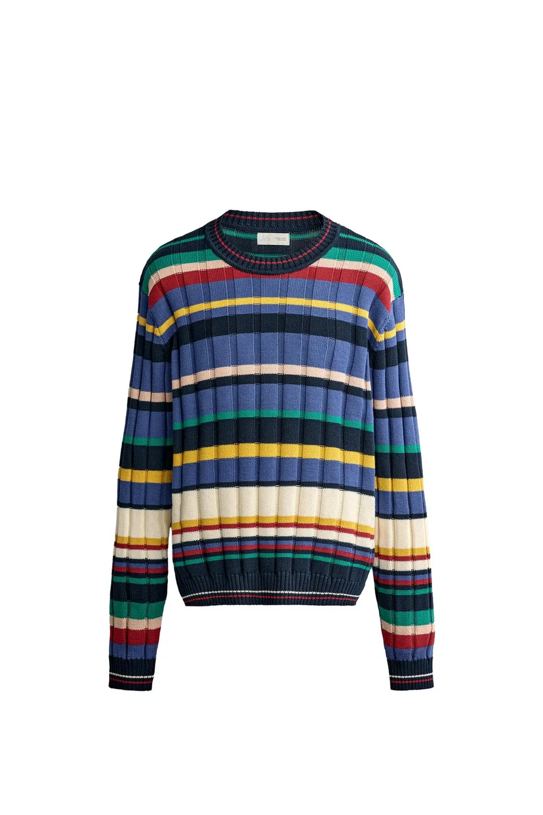 Хлопковый жаккардовый джемпер в полоску, Zara