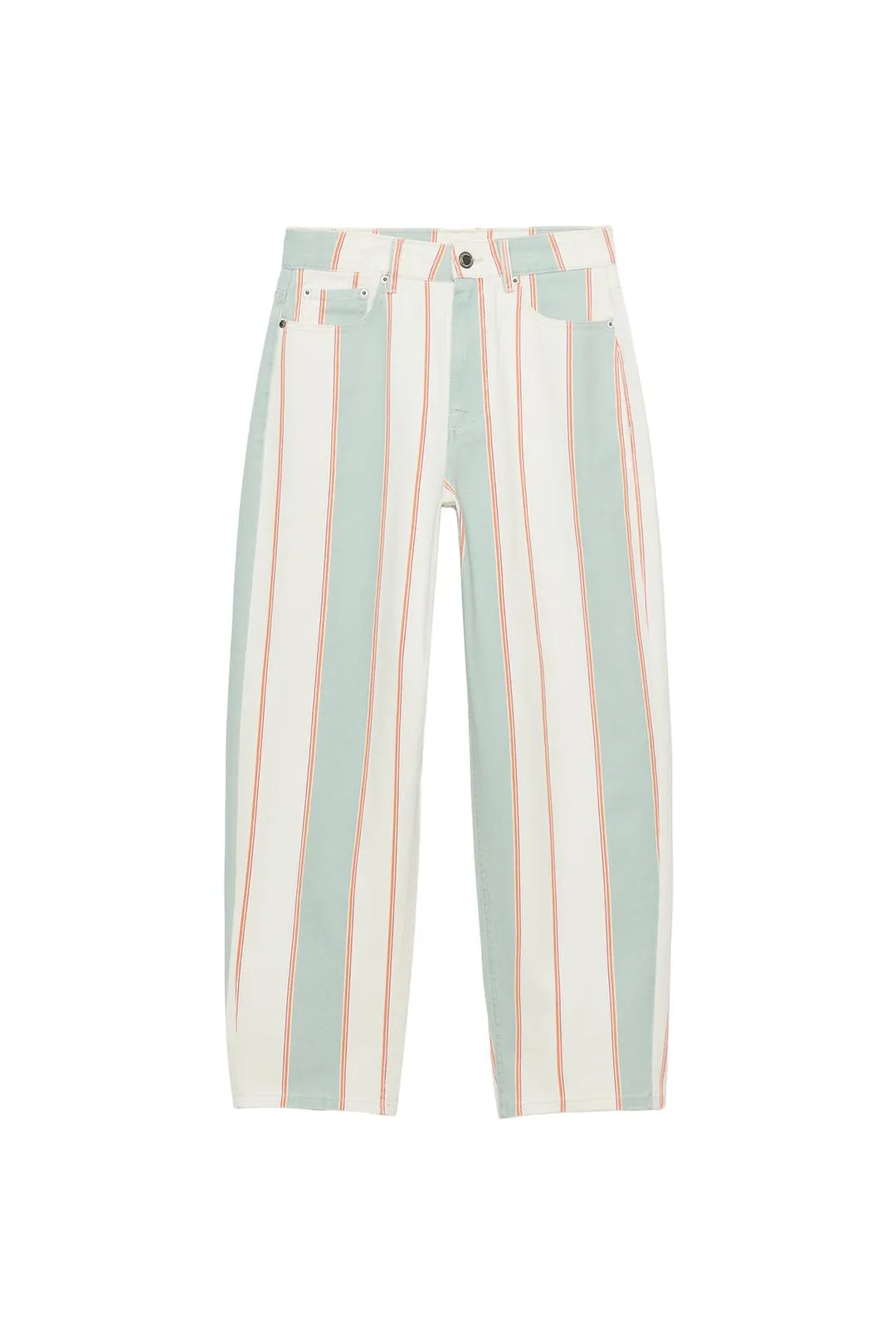 Зауженные полосатые джинсы со средней посадкой ZW Collection, Zara