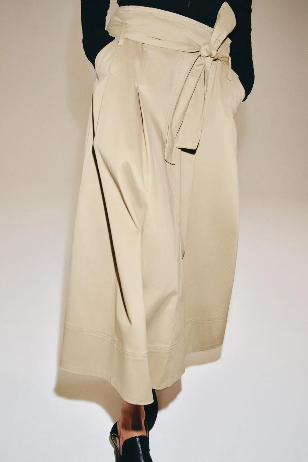 Юбка миди ZW Collection с поясом, Zara