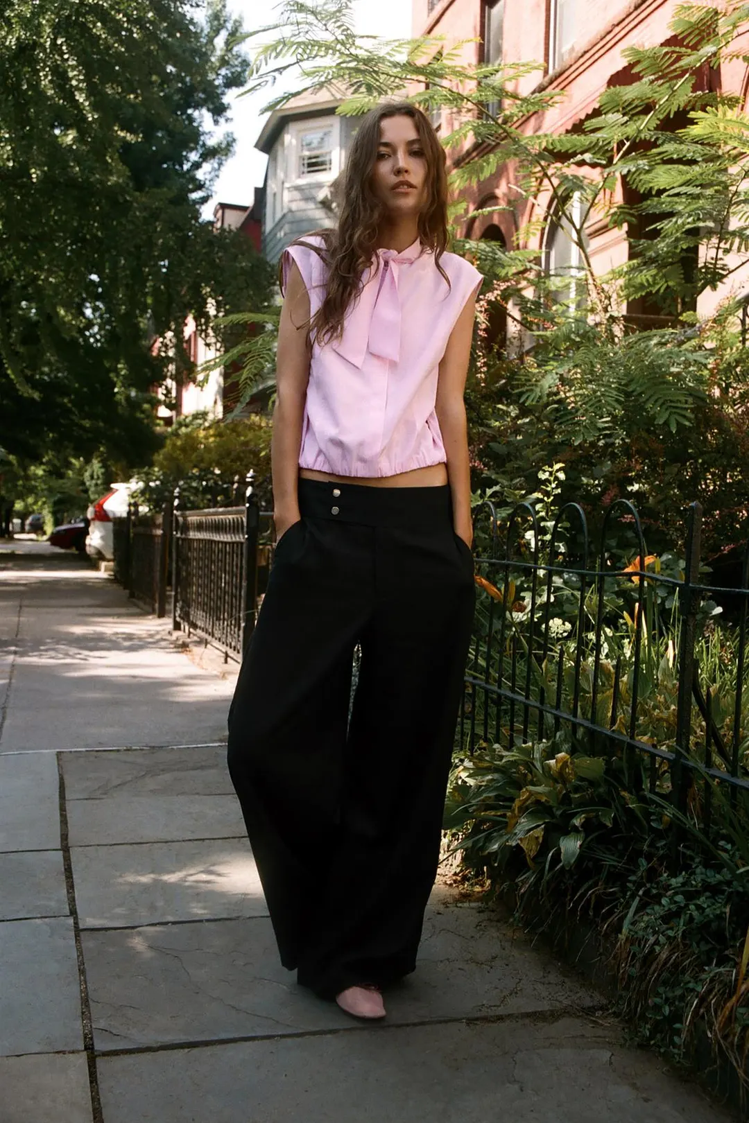 Брюки широкие с отворотами, Zara
