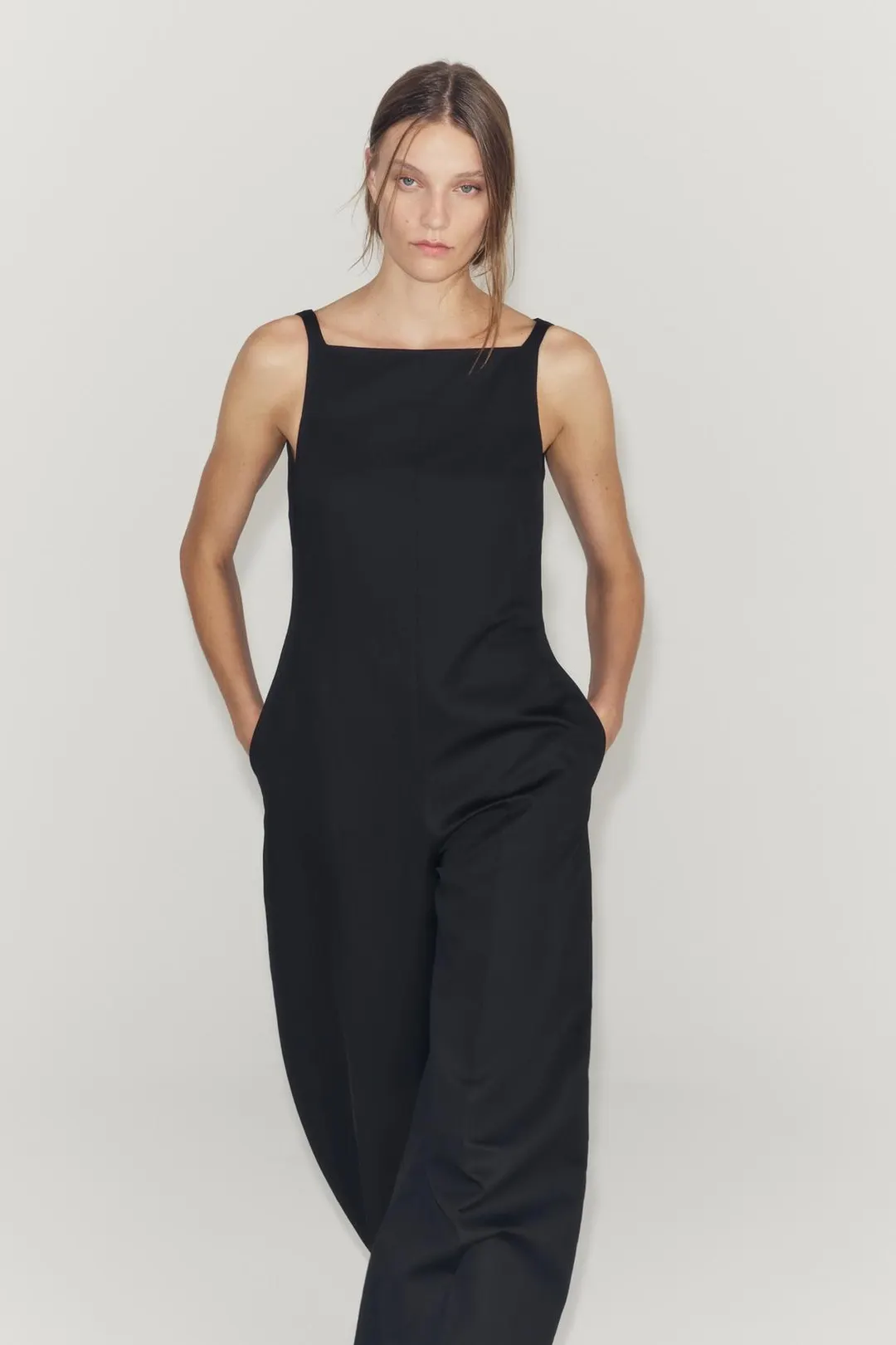 Длинный комбинезон с драпировкой на спине ZW Collection, Zara