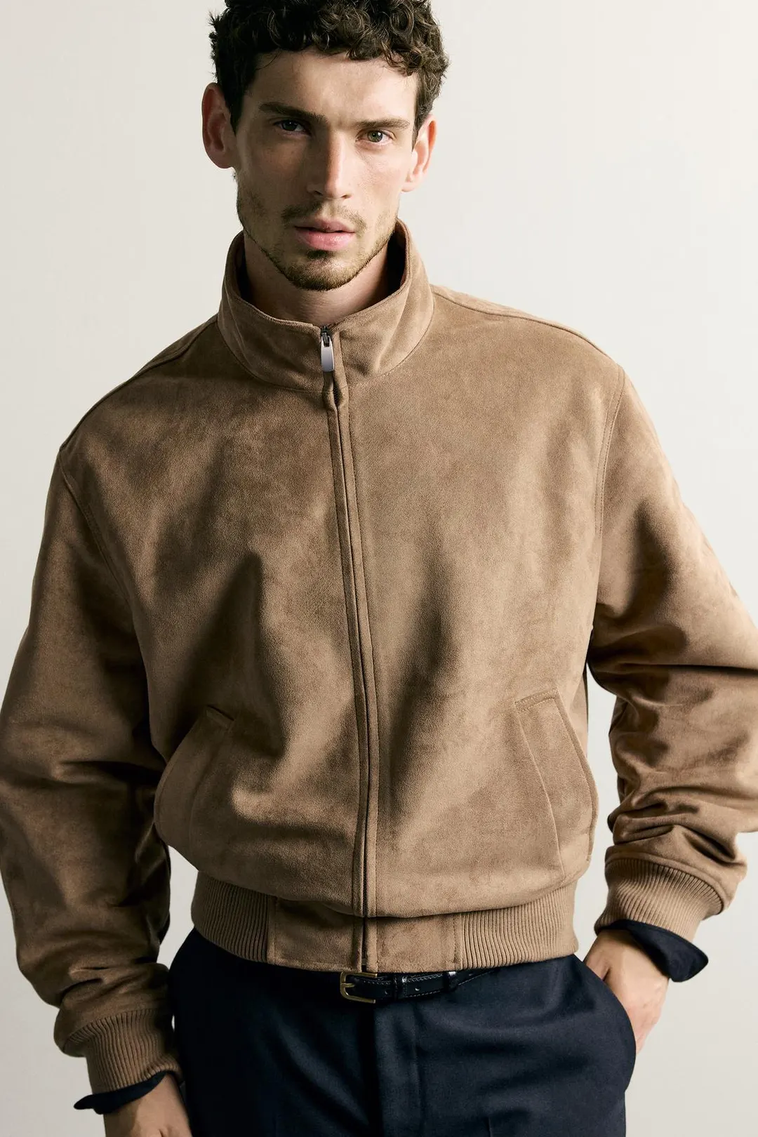 Куртка прямого кроя из искусственной замши, Zara