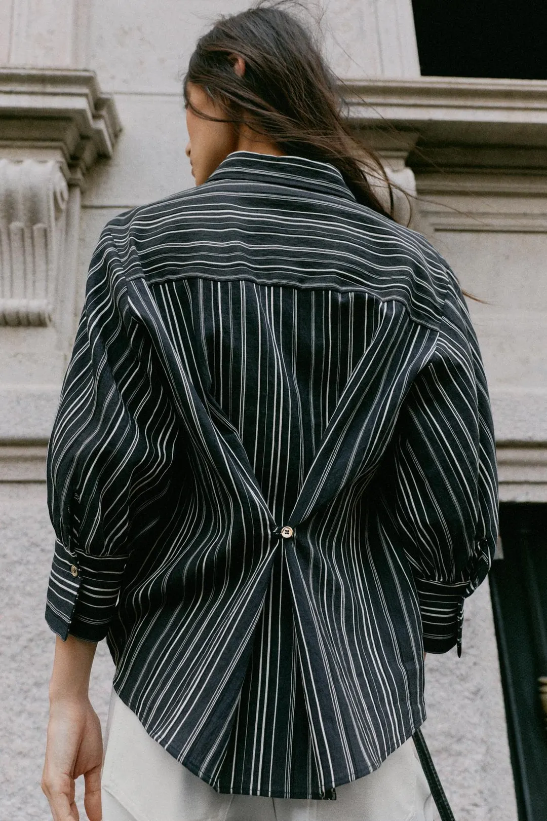 Рубашка в полоску с рукавами 3/4, Zara