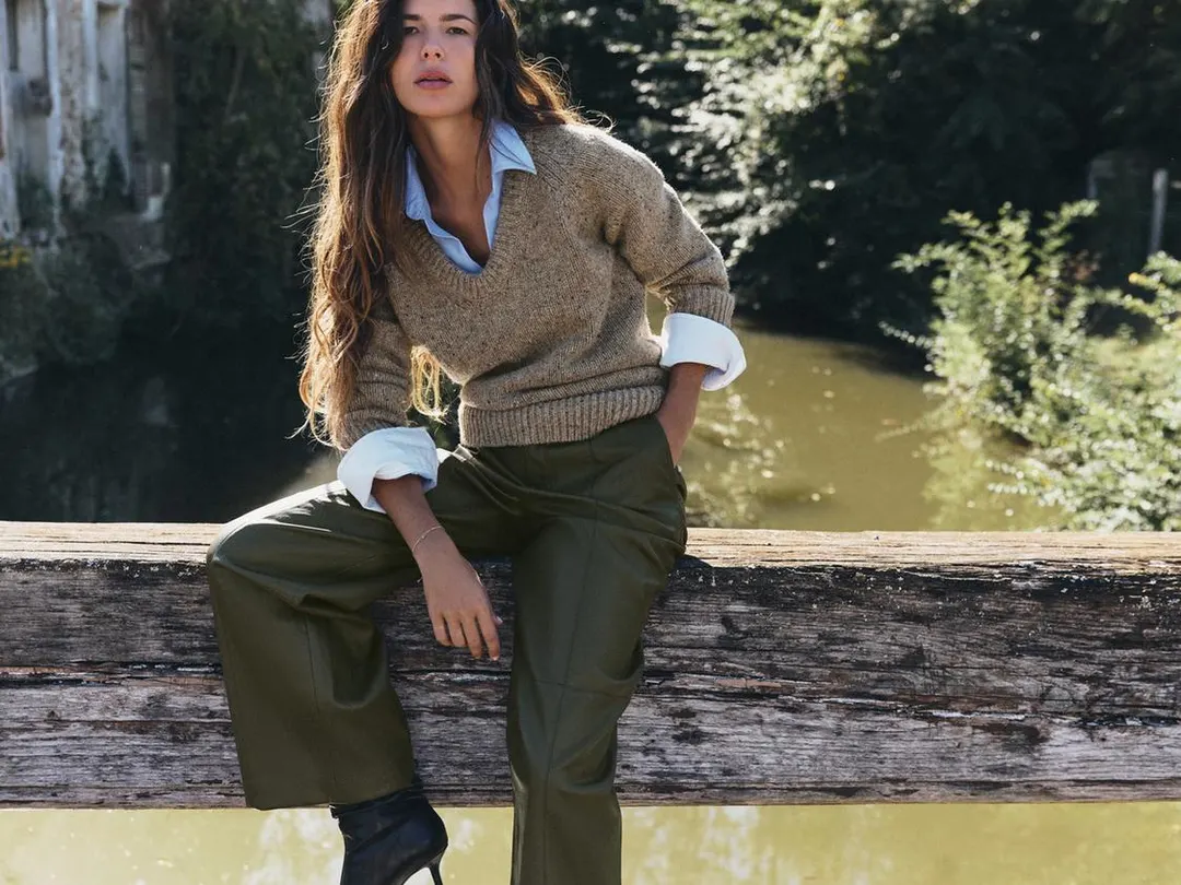 Свитер из смесовой шерсти с круглым вырезом, Zara