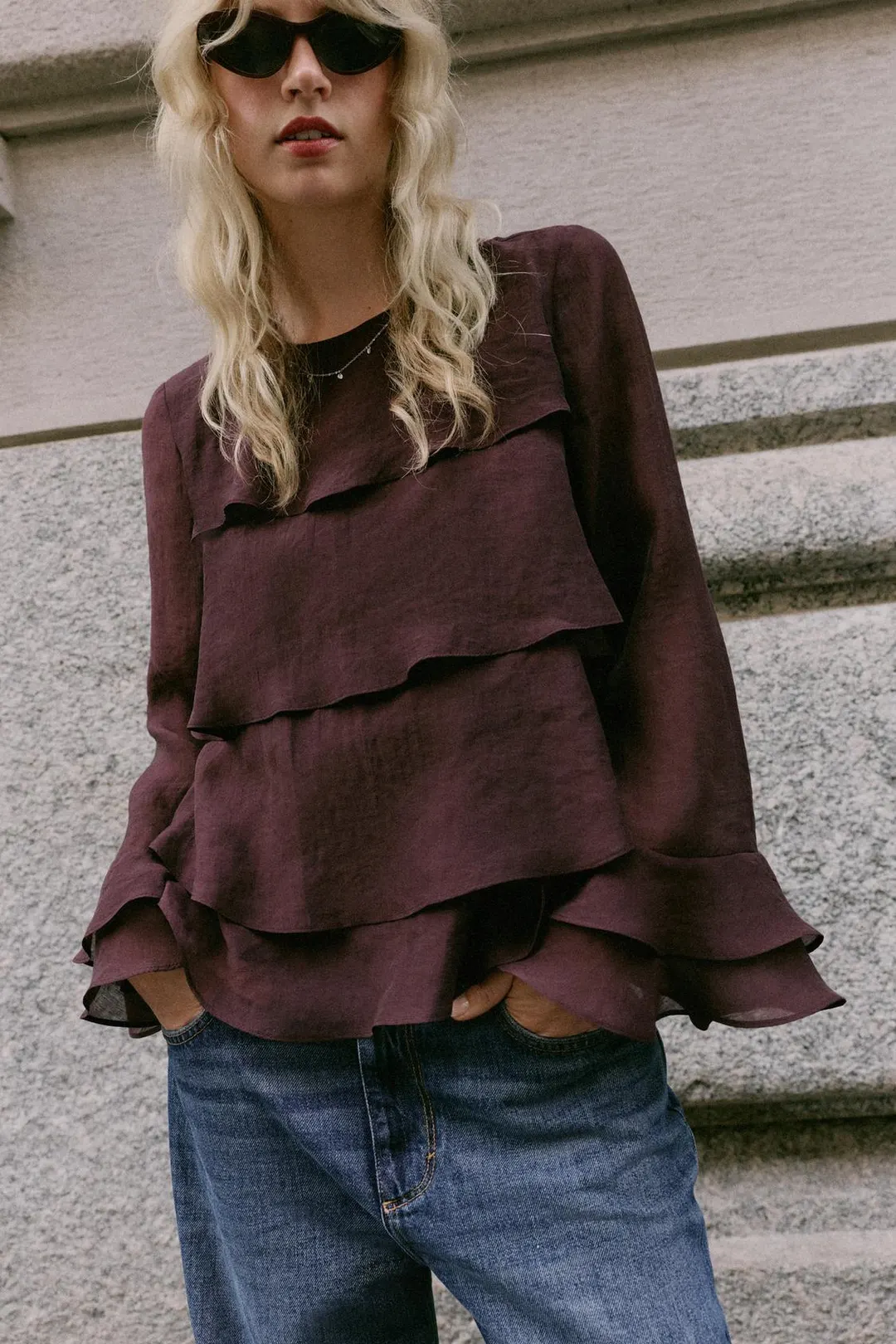 Рубашка с оборками, Zara