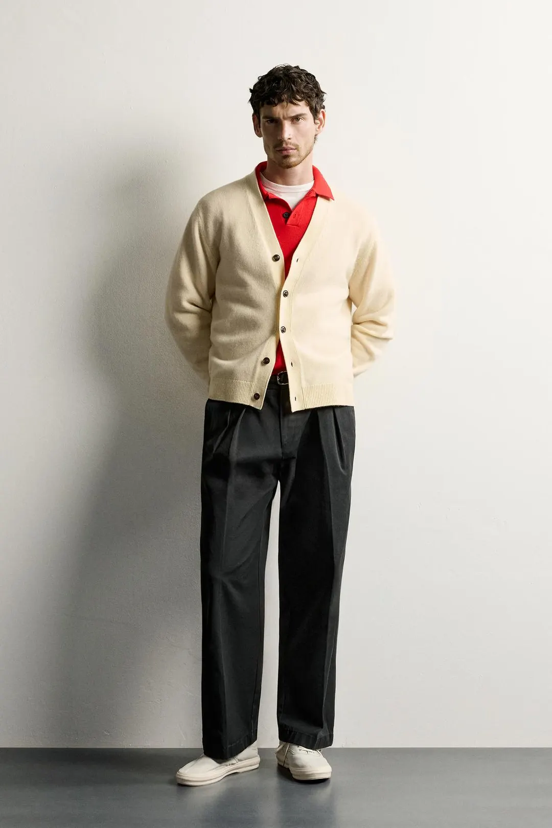 Кардиган стандартного кроя из смесовой шерсти, Zara