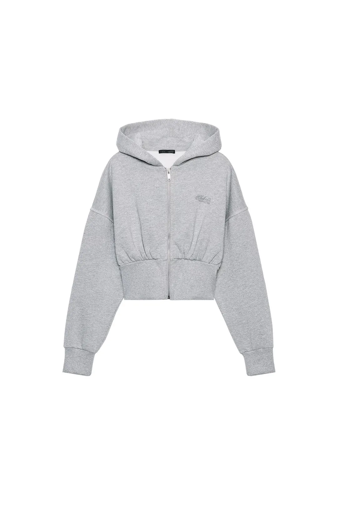 Худи укороченное с блестками, Zara