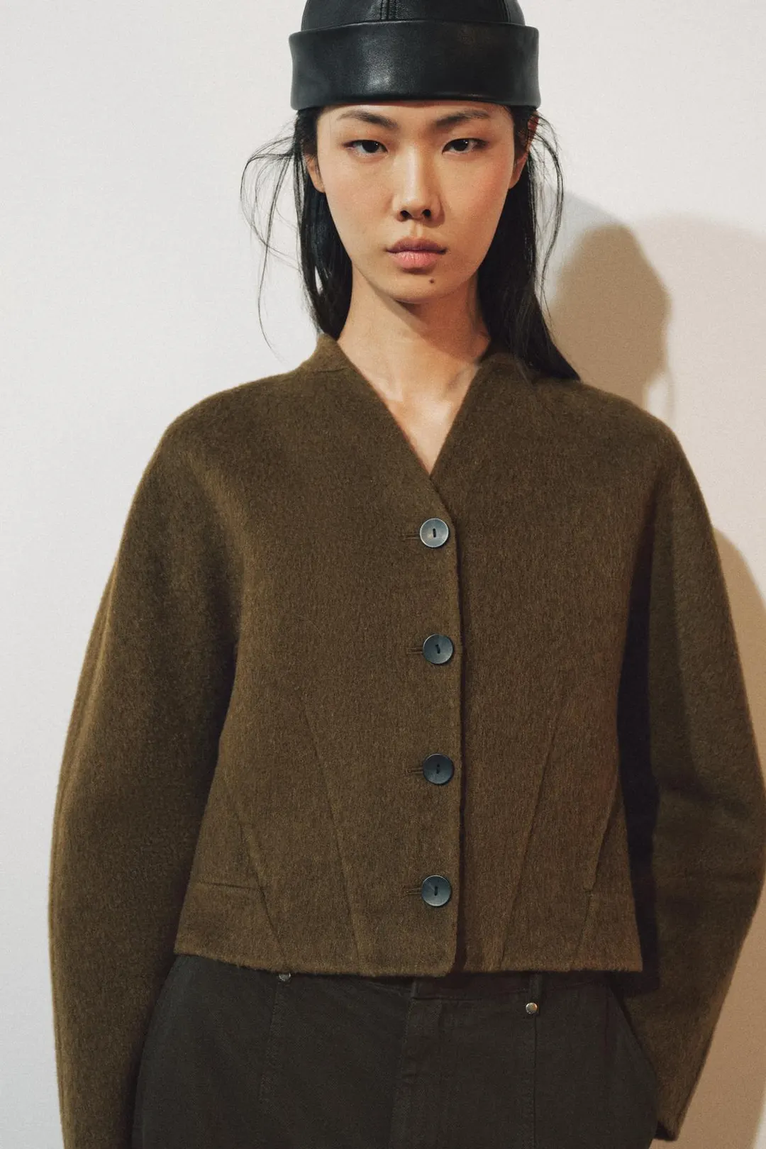 Укороченная куртка из смесовой шерсти ZW Collection, Zara