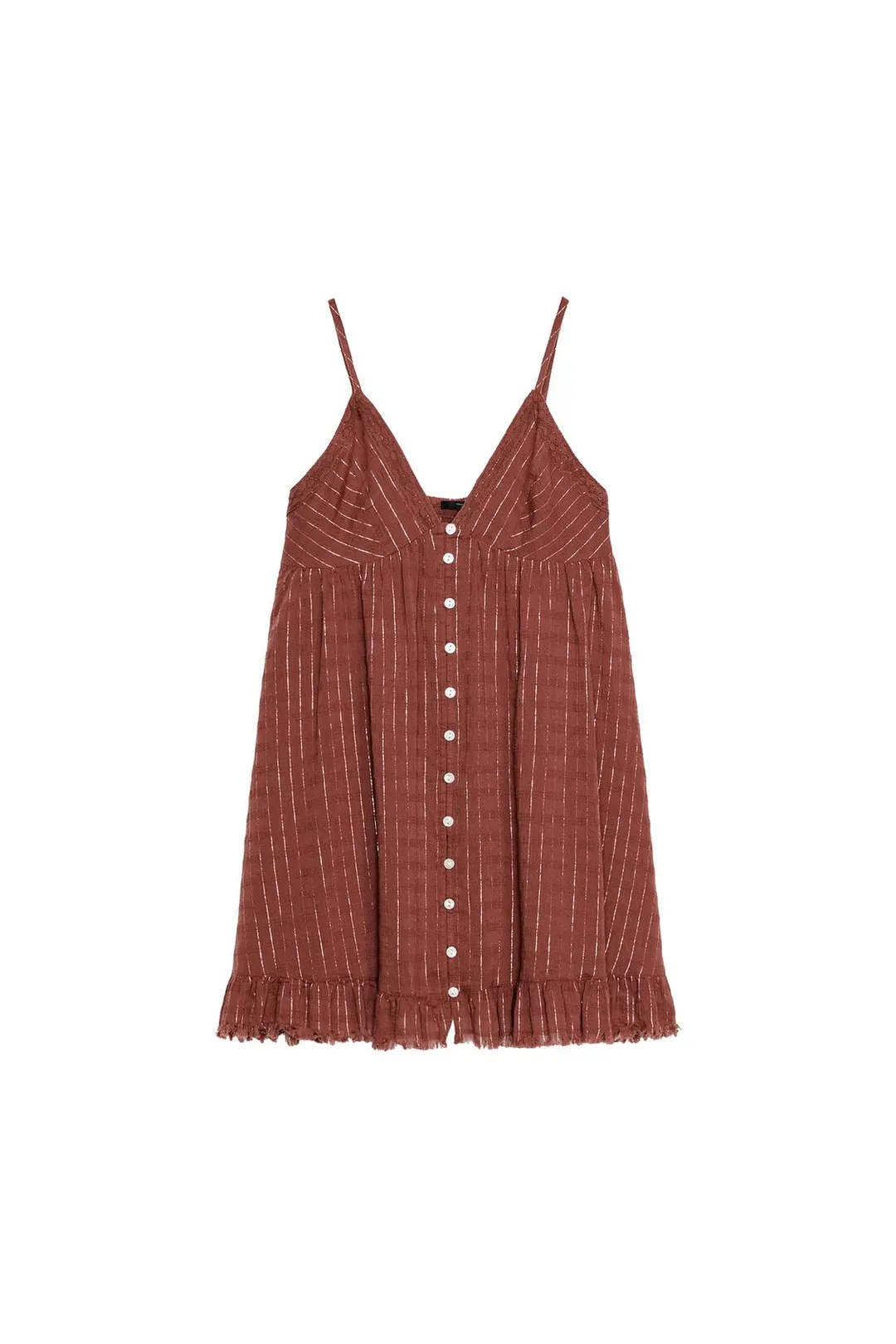 Мини-платье в полоску с металлизированной нитью, Zara