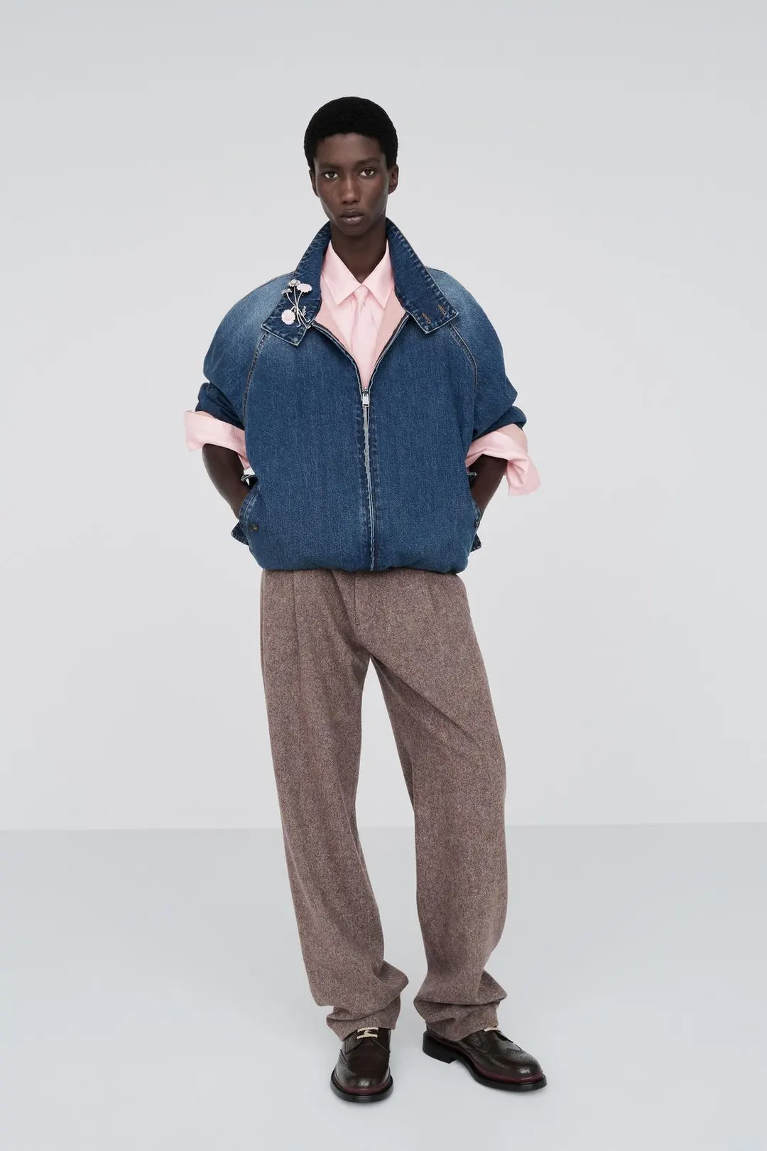 Двусторонняя джинсовая куртка контрастных цветов, Zara