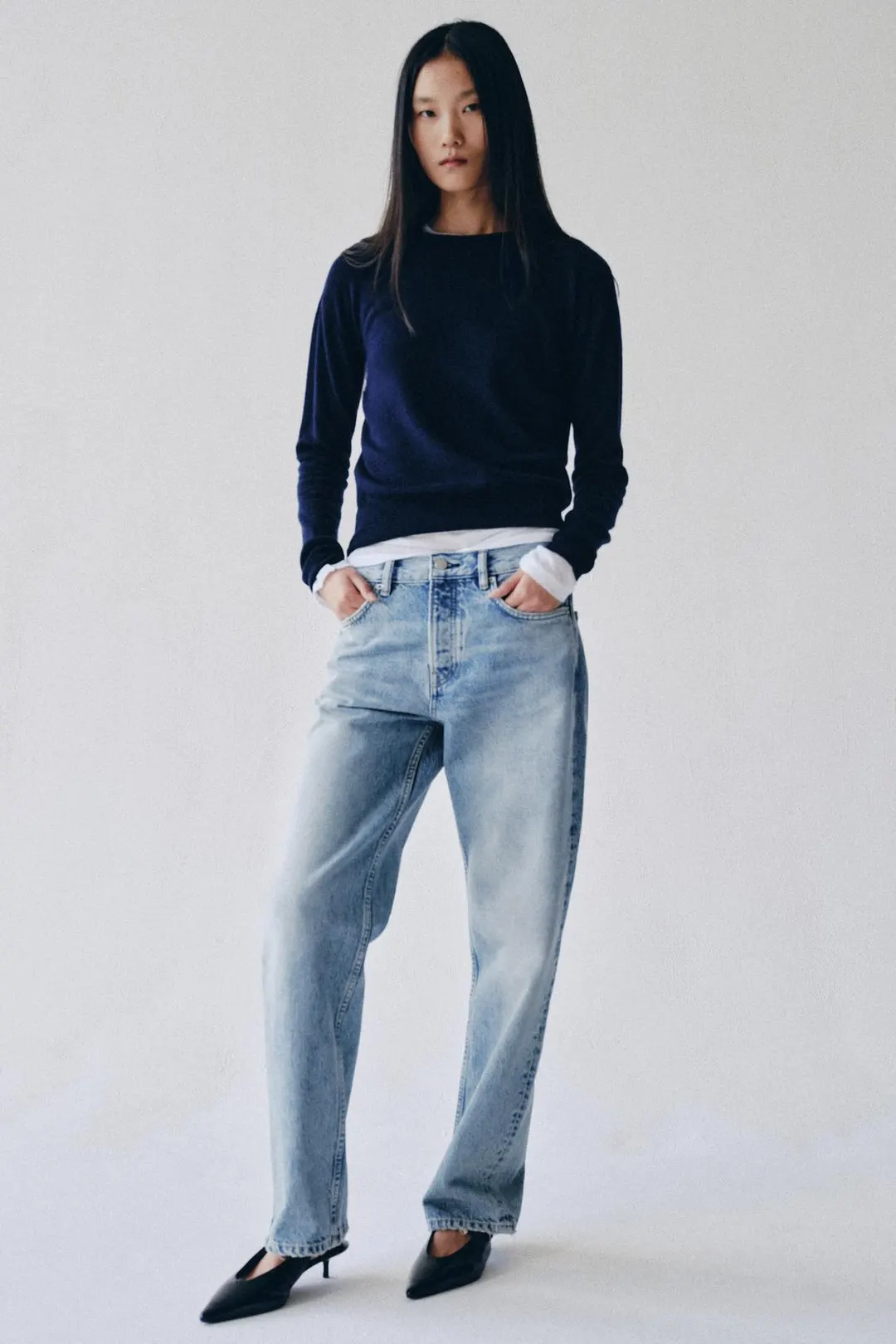 Джинсы прямого кроя со средней посадкой ZW Collection, Zara