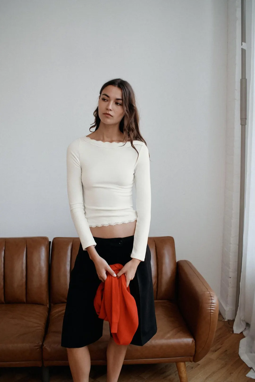 Топ кружевной с вырезом лодочкой, Zara