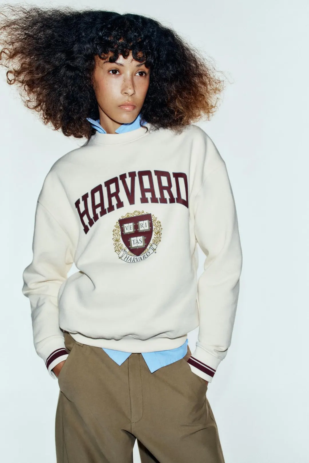 Свитшот в рубчик Harvard University, Zara