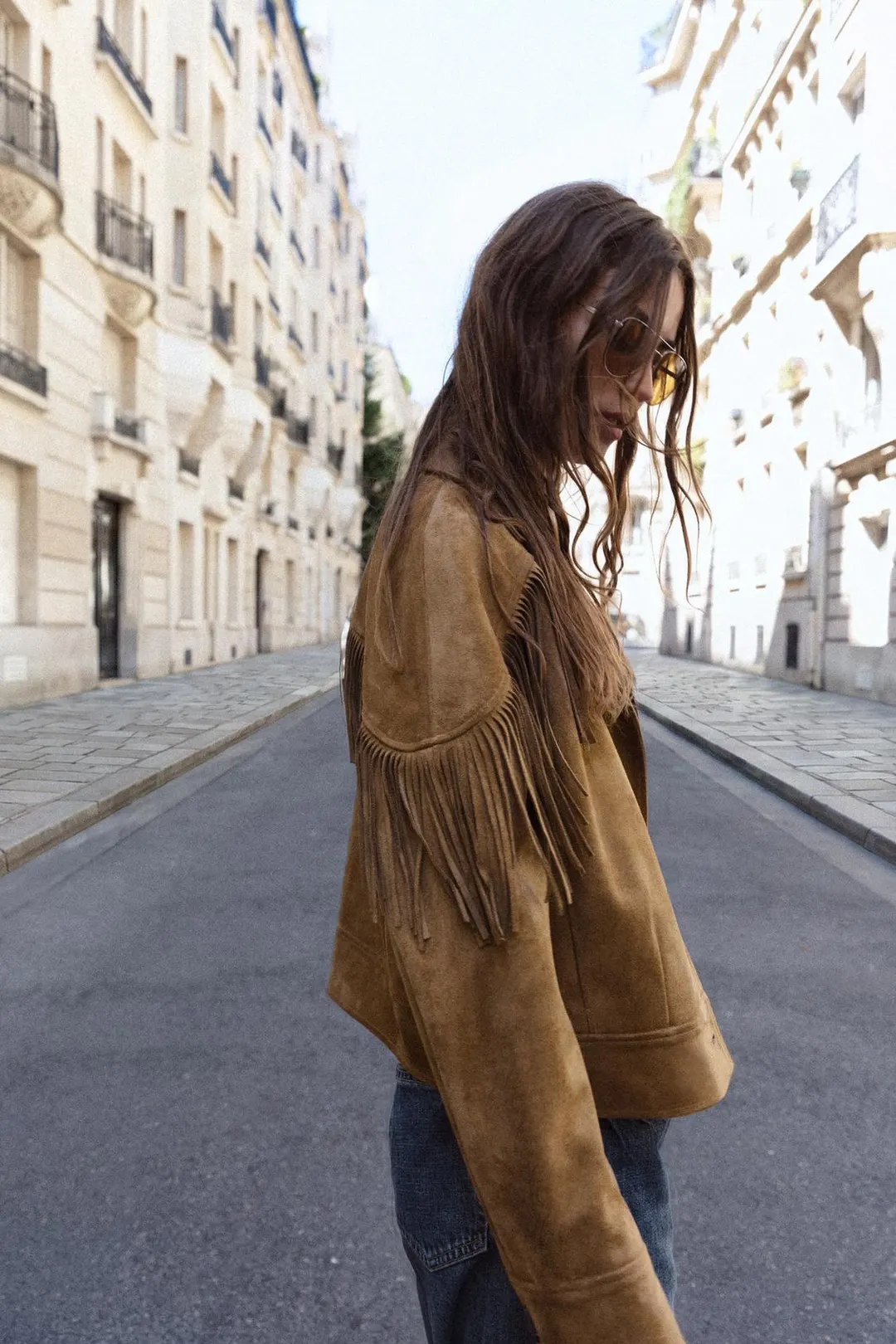 Куртка под замшу с бахромой, Zara