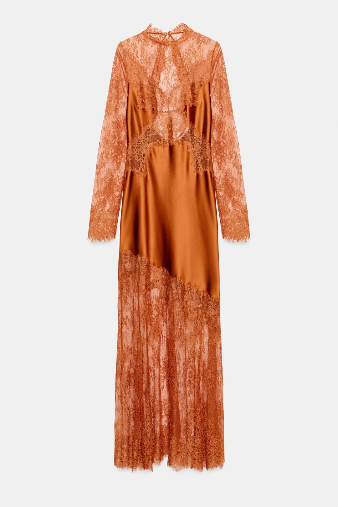 Платье атласное с кружевом ZW Collection, Zara