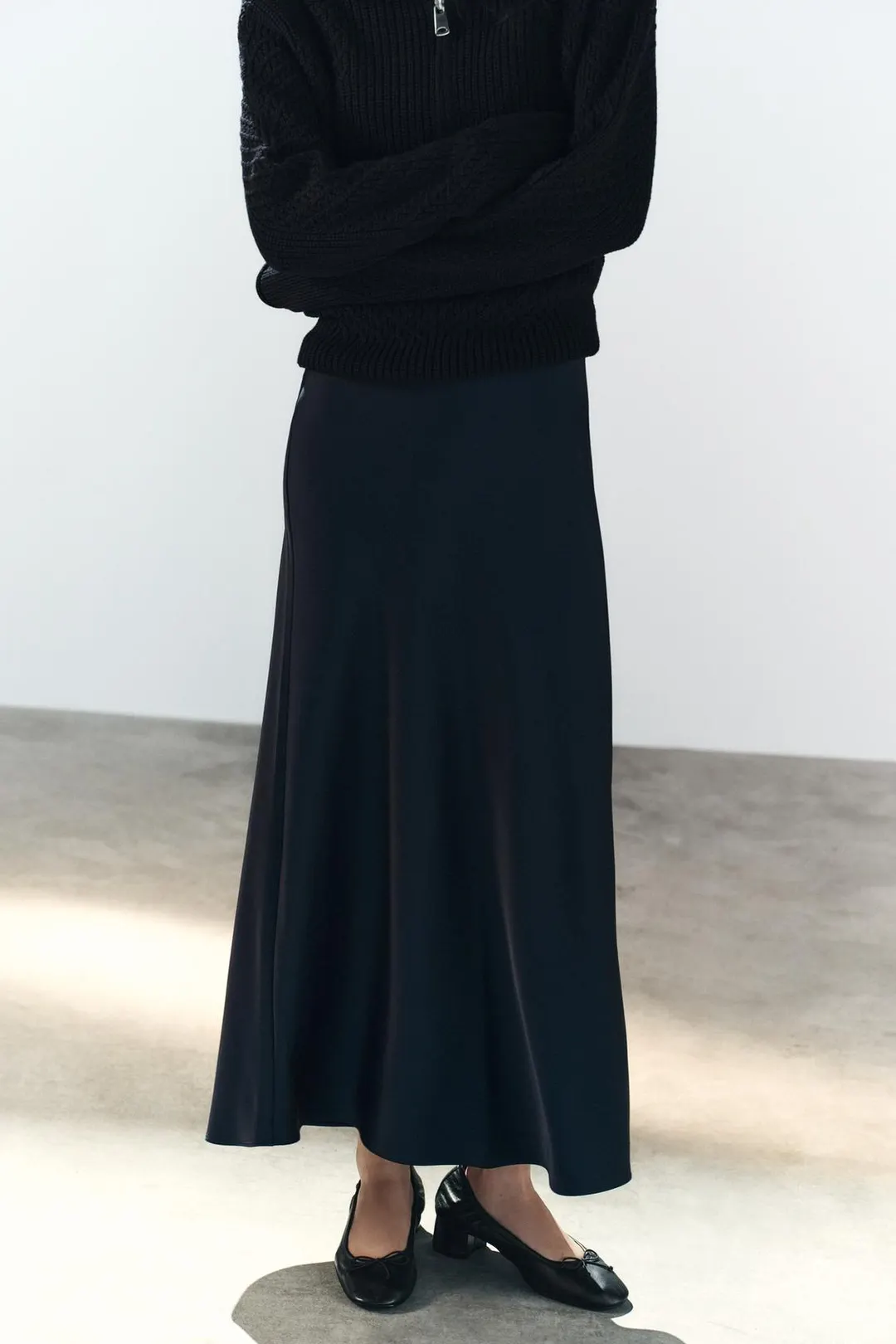 Юбка миди из сатина, Zara