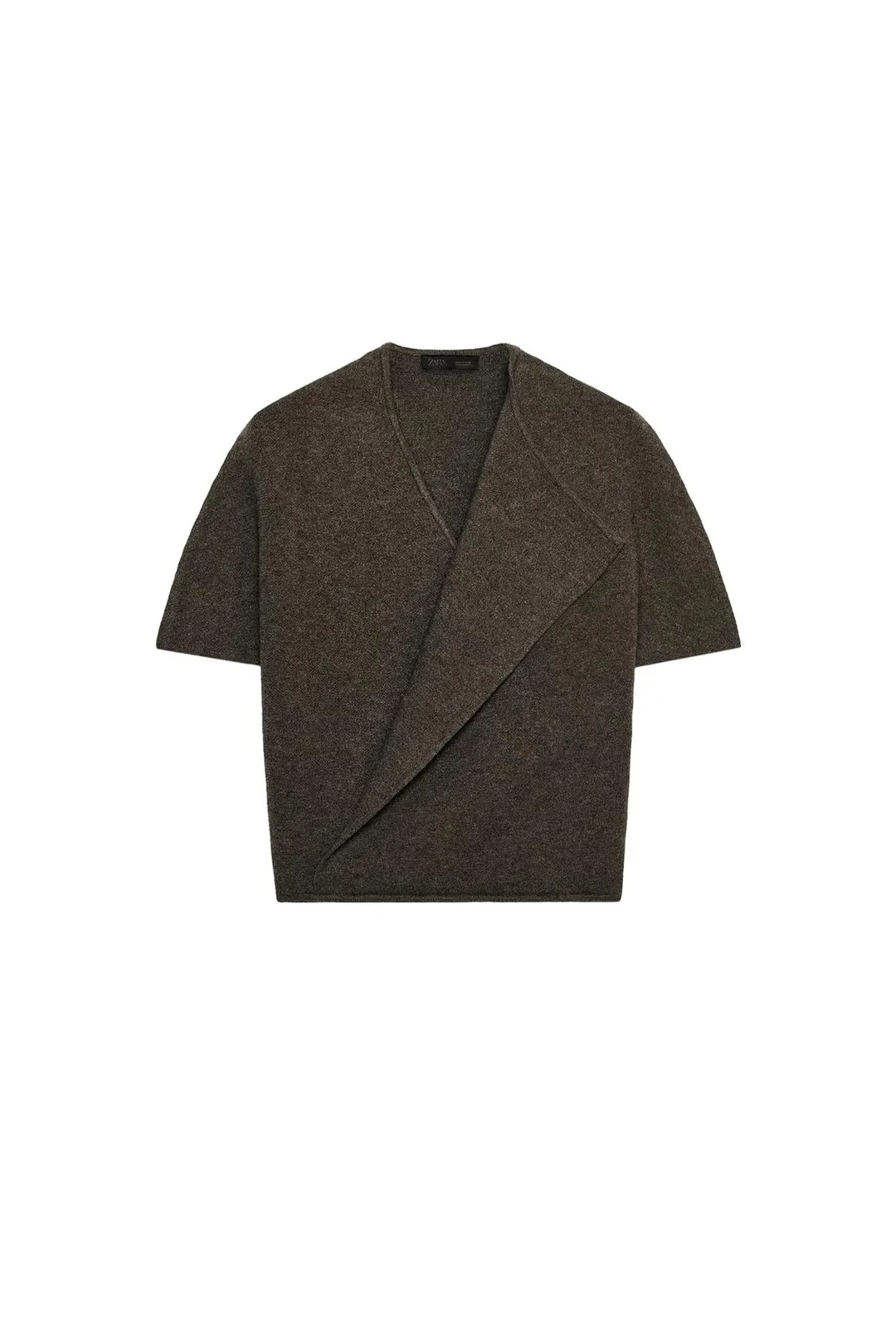 Вязаный свитер на запах с короткими рукавами, Zara