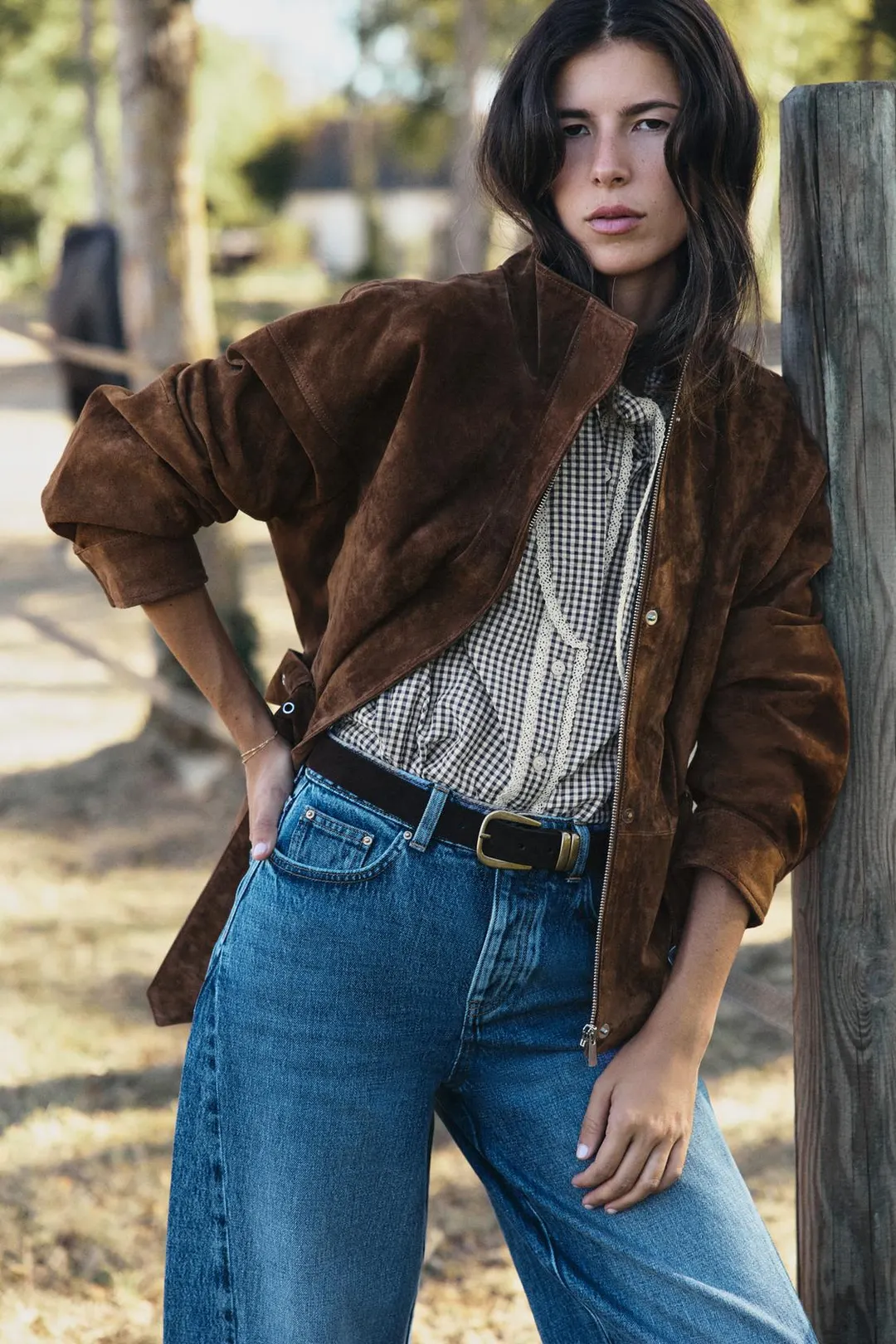 Куртка из 100% кожи с поясом, Zara
