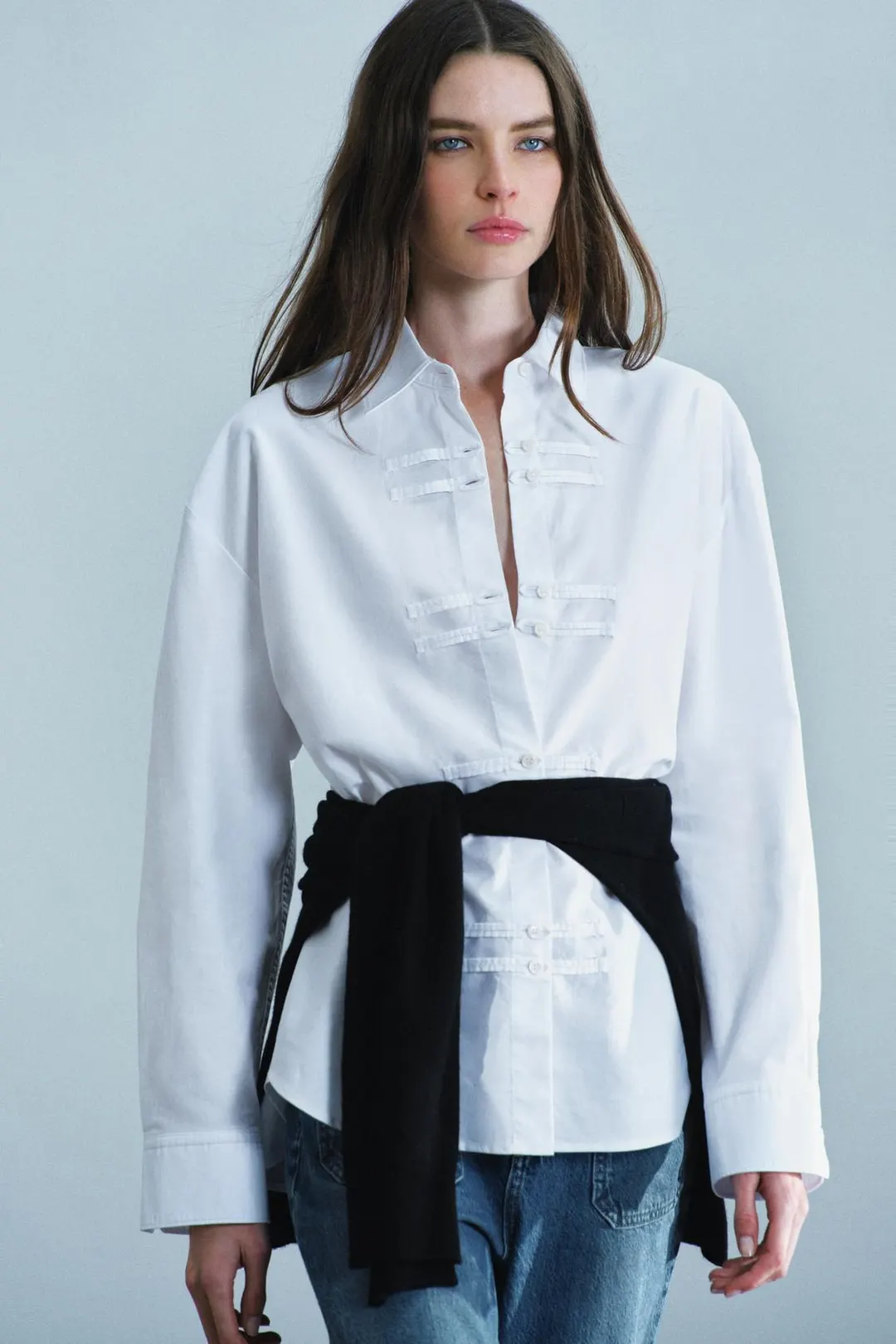 Рубашка оксфорд с застежкой-клевант ZW Collection, Zara