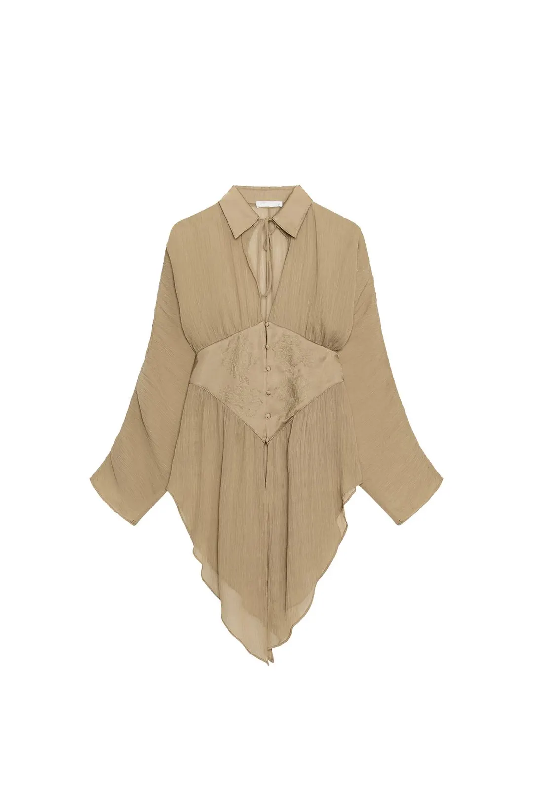 Струящаяся кружевная рубашка ZW Collection, Zara