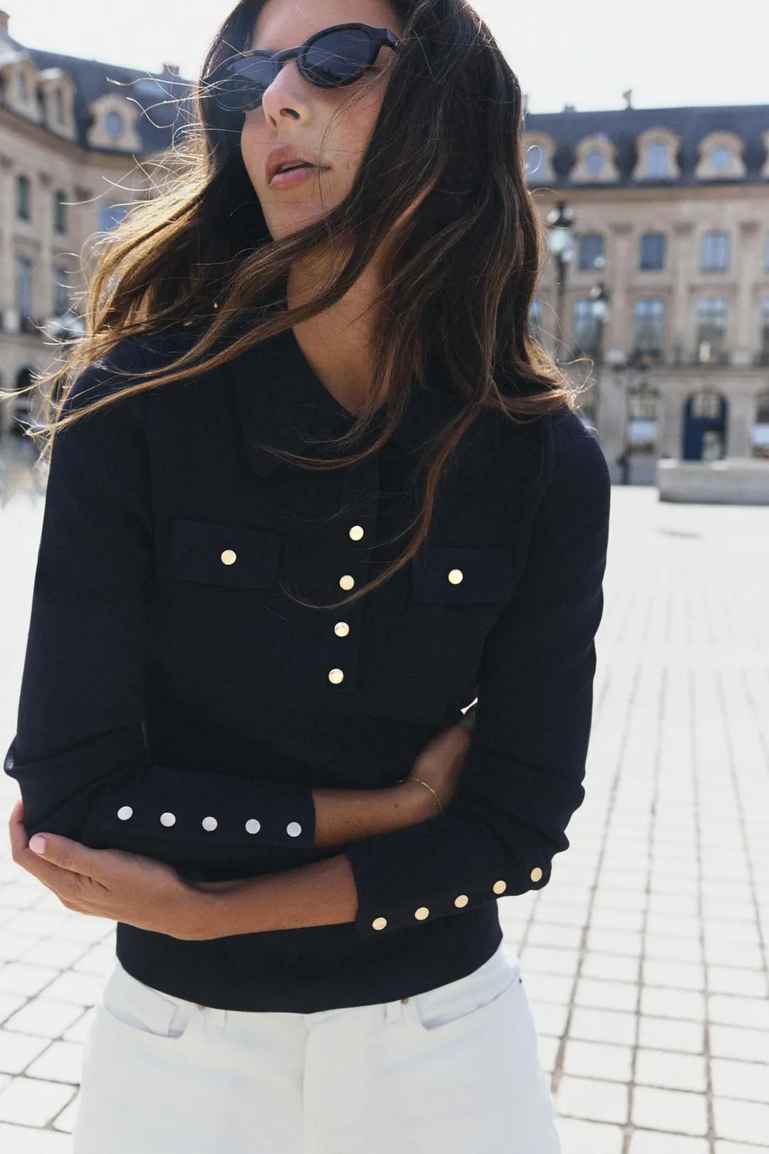 Вязаное поло с планкой, Zara