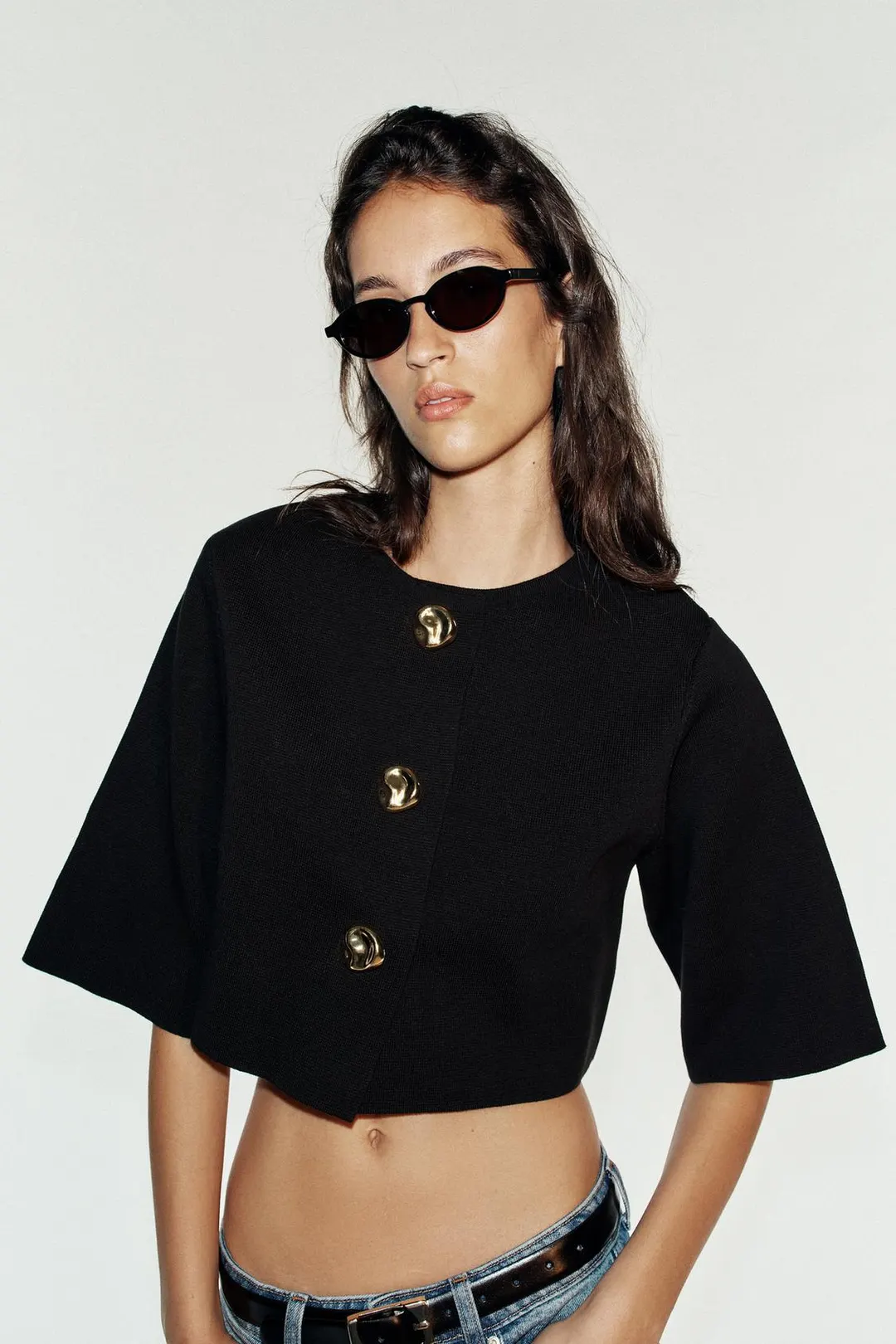 Укороченный вязаный кардиган, Zara