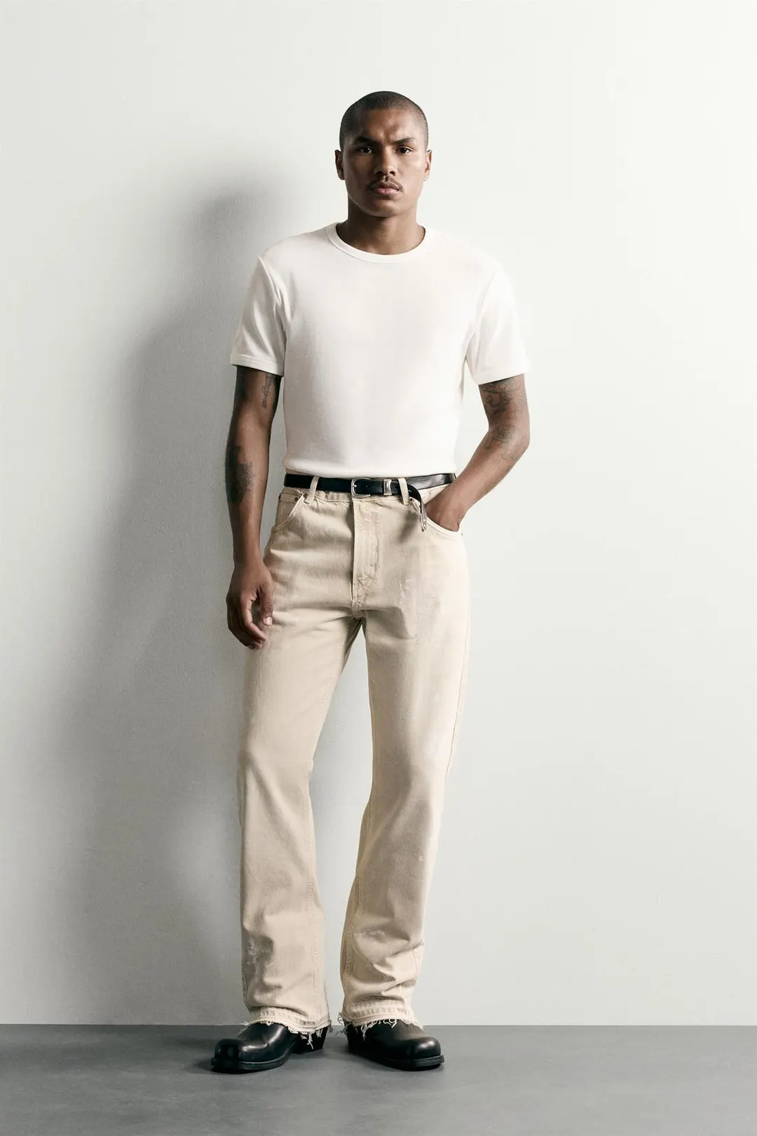 Джинсы клеш с принтом в виде брызг краски, Zara