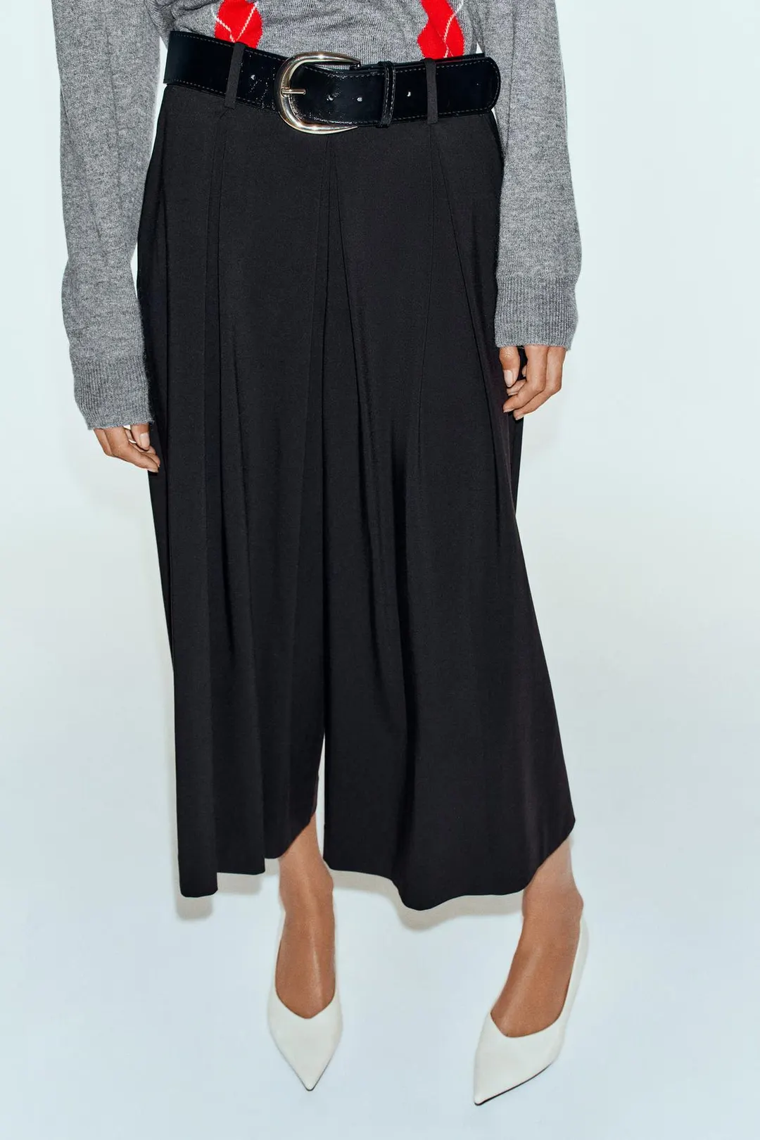 Кюлоты со складками и поясом, Zara