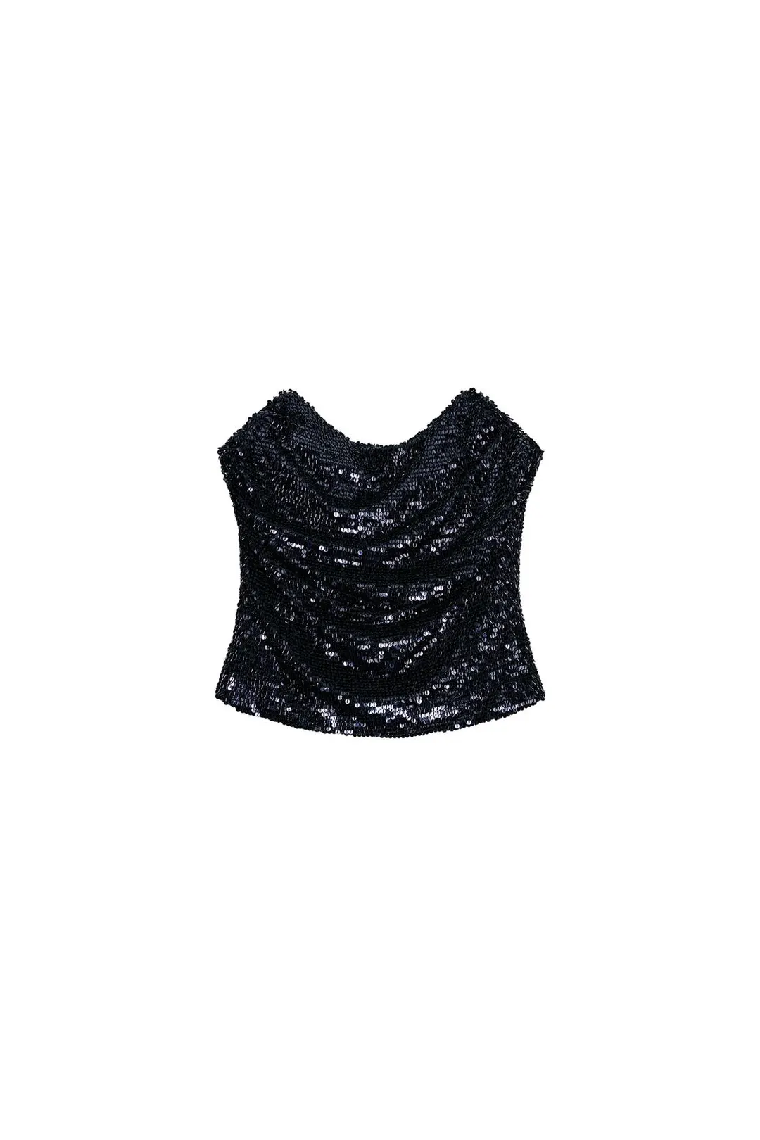 Топ с драпировкой и пайетками, Zara