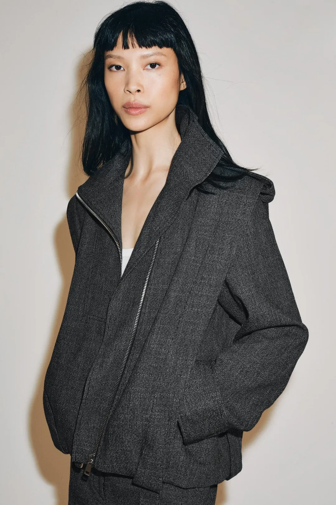 Куртка с хлястиками и боковой молнией ZW Collection, Zara