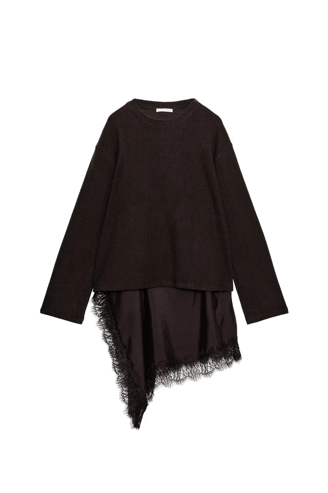 Топ комбинированный с кружевом, Zara