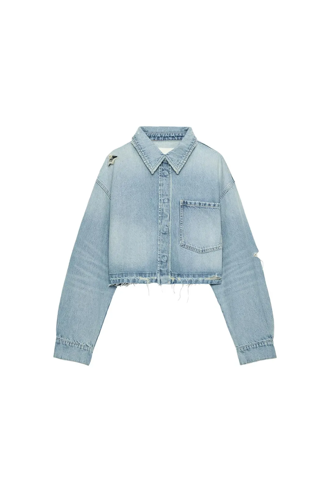 Рубашка джинсовая укороченная TRF, Zara