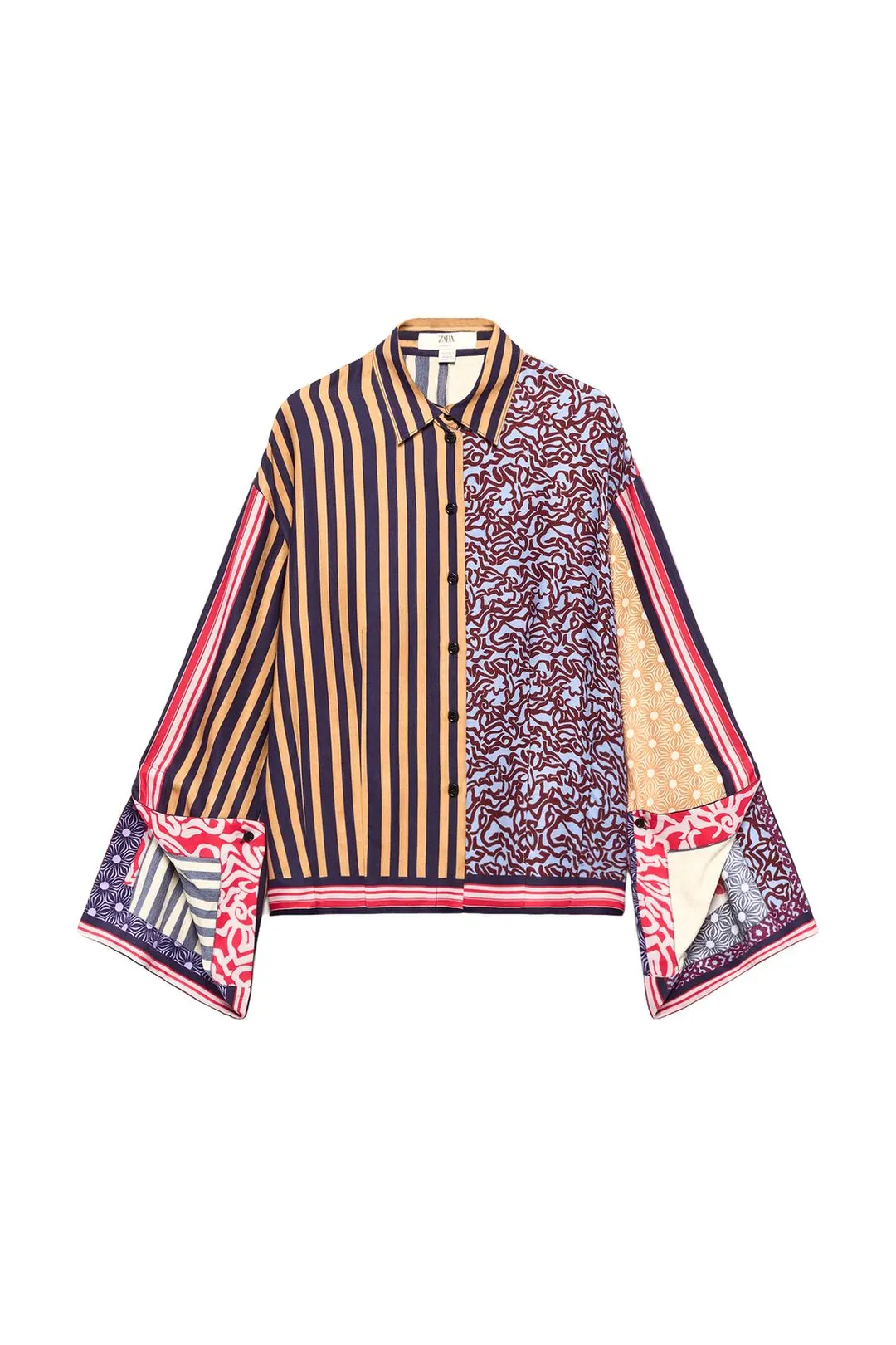 Рубашка комбинированная с принтом Limited Edition, Zara