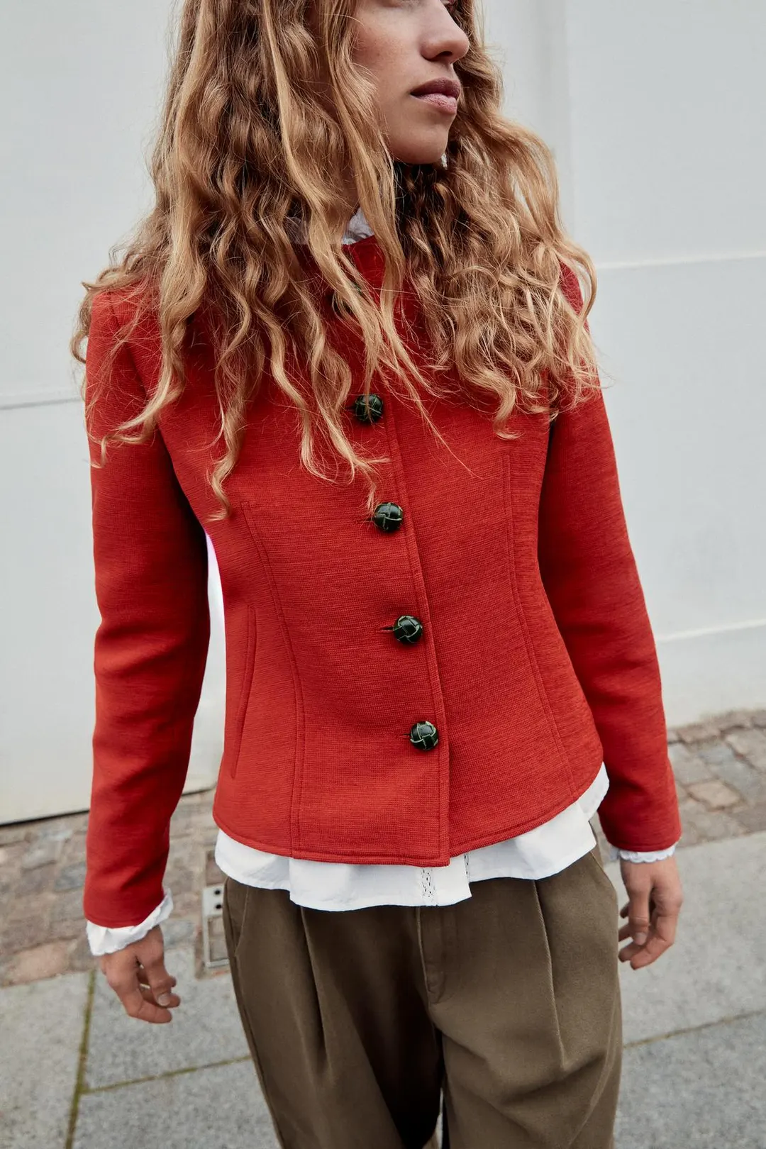 Куртка прямого кроя с подплечниками, Zara