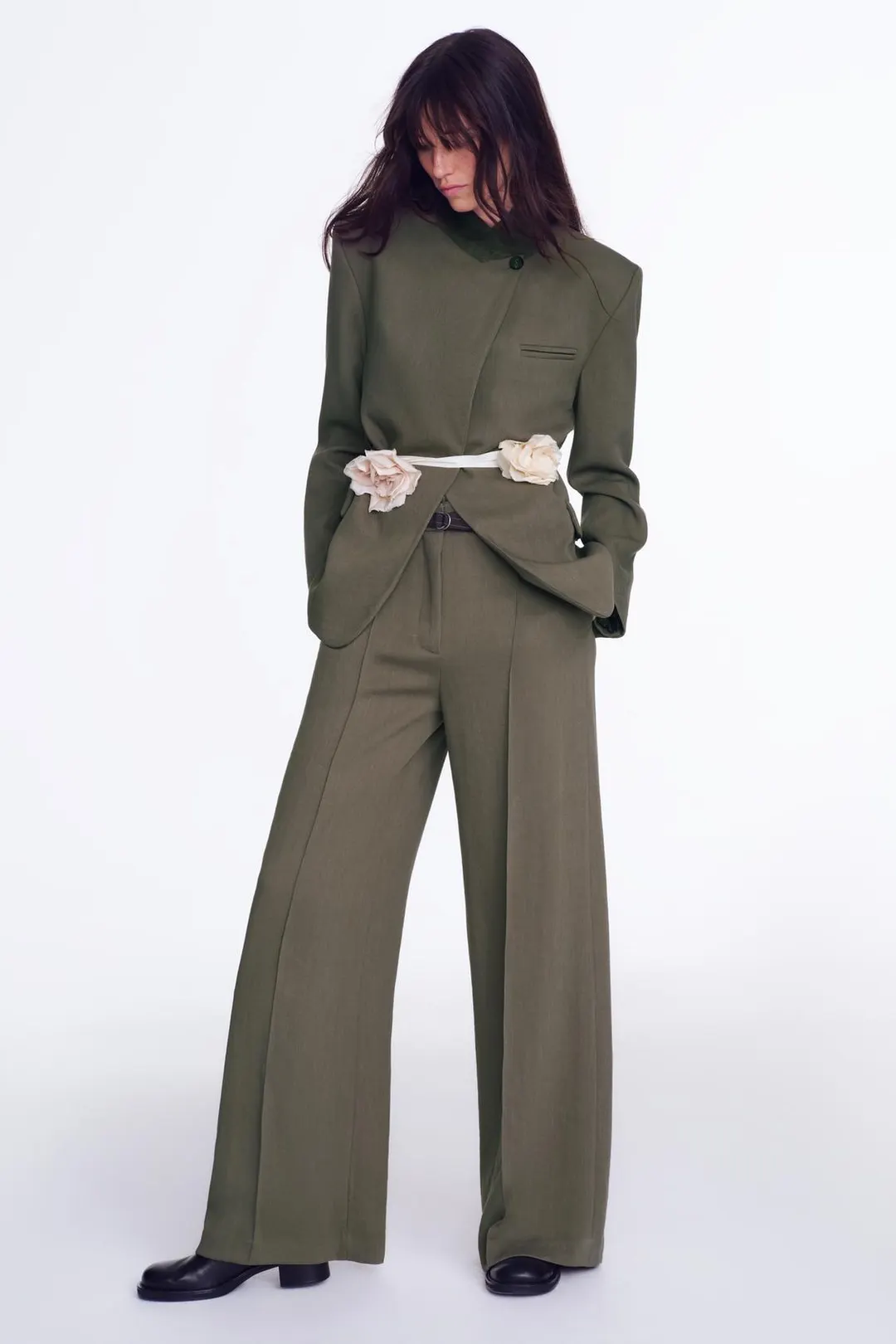 Брюки с двойным поясом ZW Collection, Zara