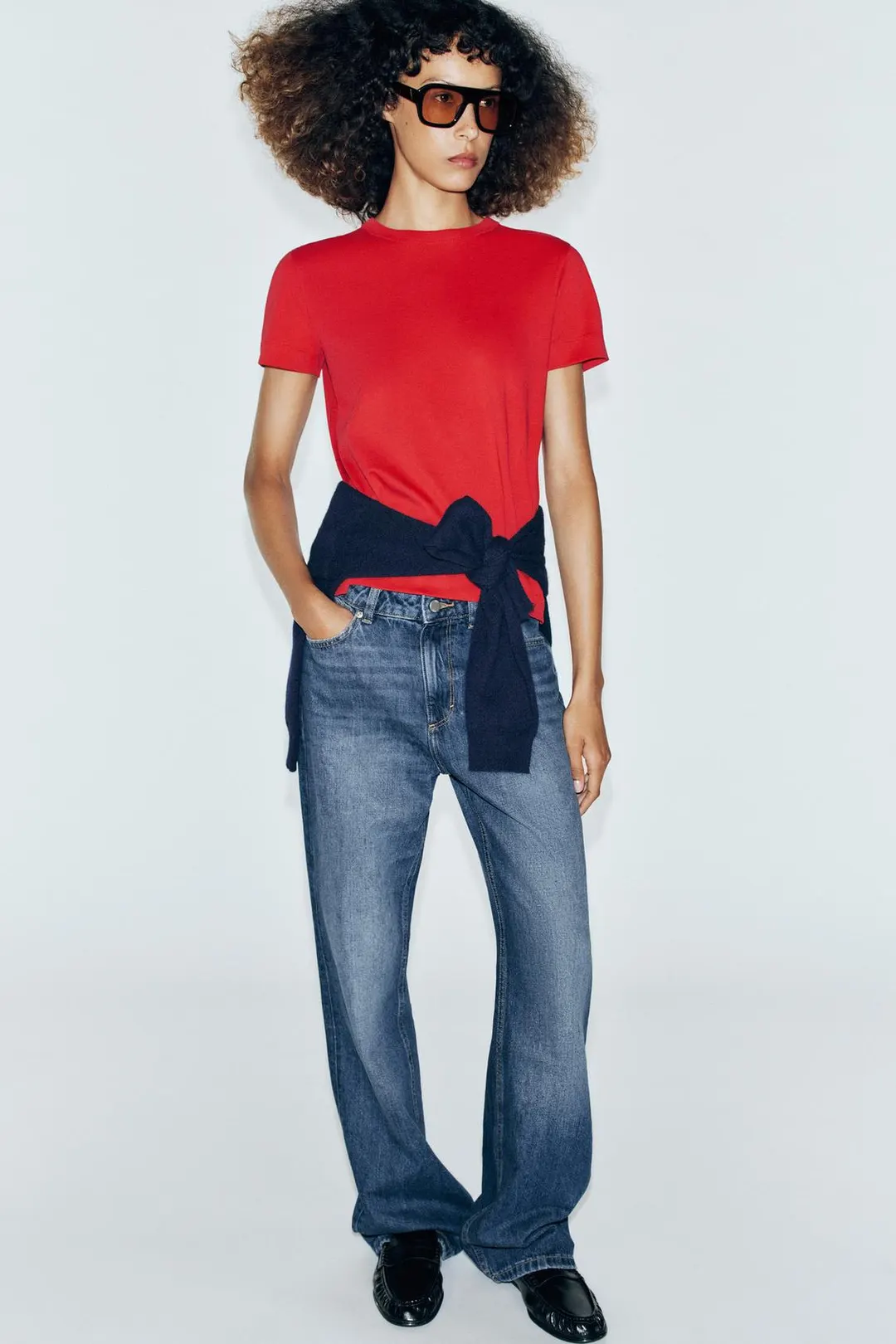 Футболка из интерлока с короткими рукавами, Zara