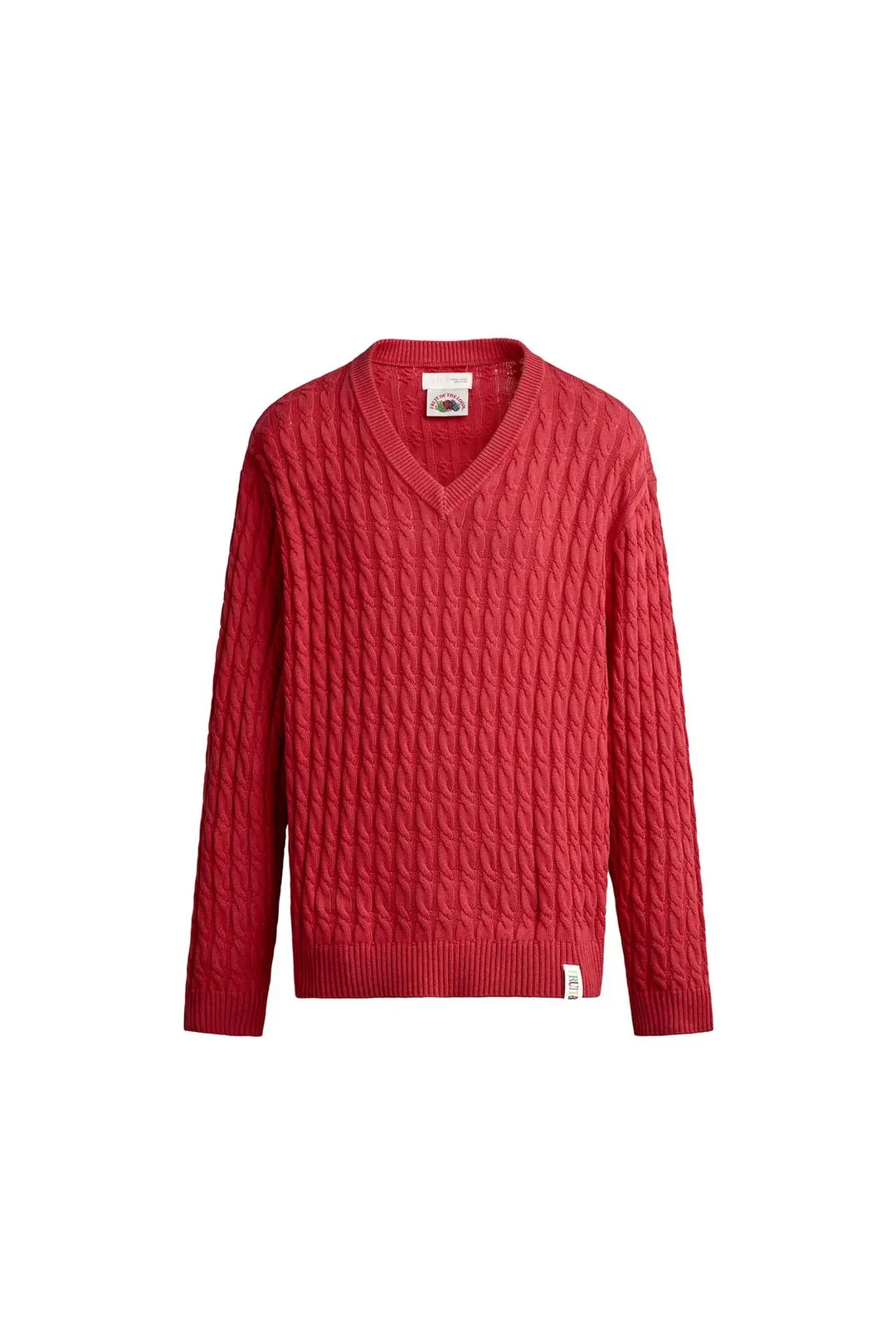 Джемпер с V-образным вырезом и узором косы Fruit of the Loom™, Zara
