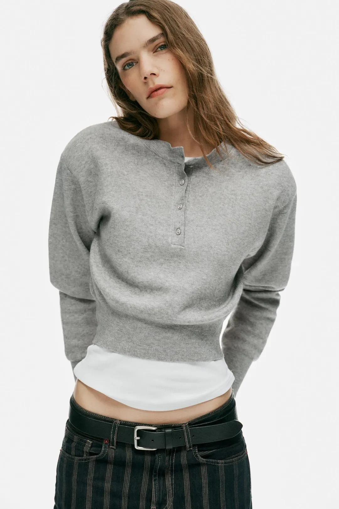 Вязаный свитер с подплечниками, Zara