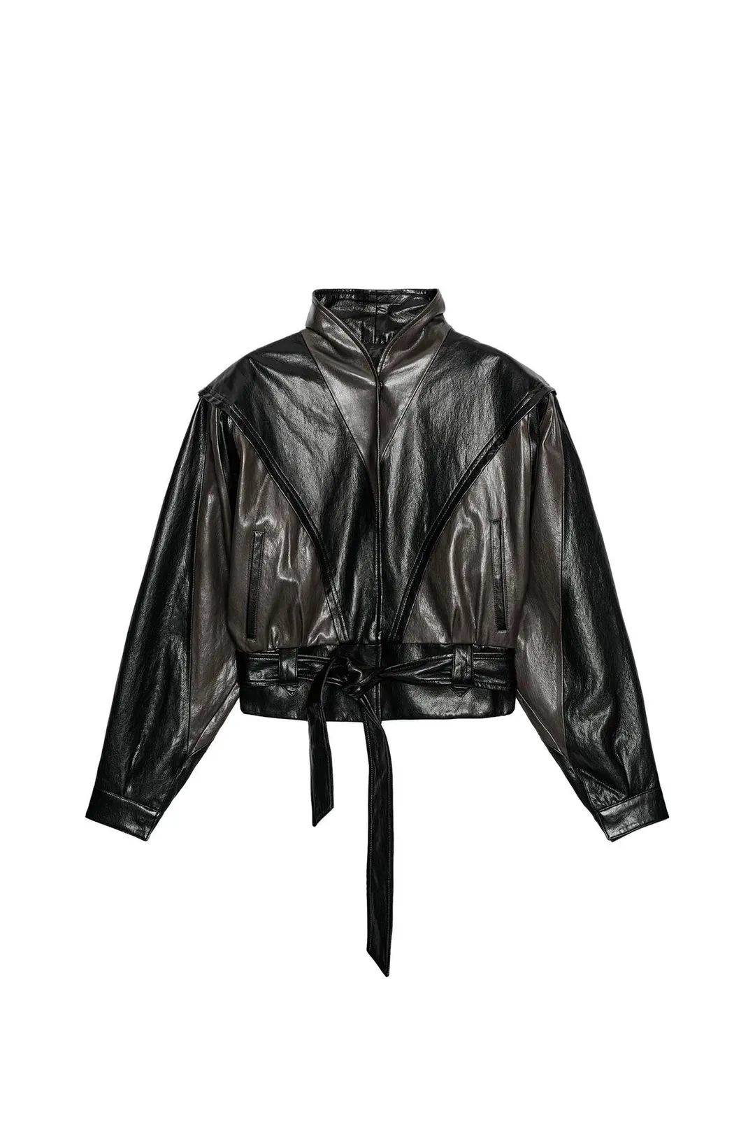 Куртка под кожу с поясом, Zara