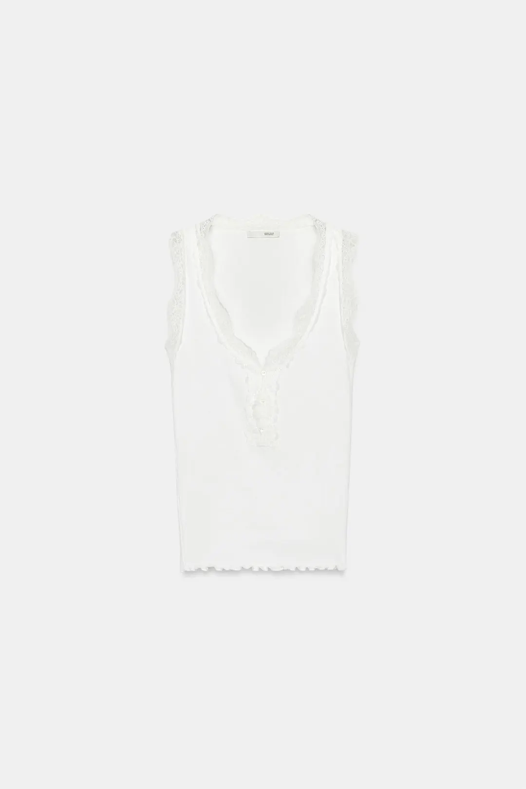 Футболка в рубчик с кружевом, Zara
