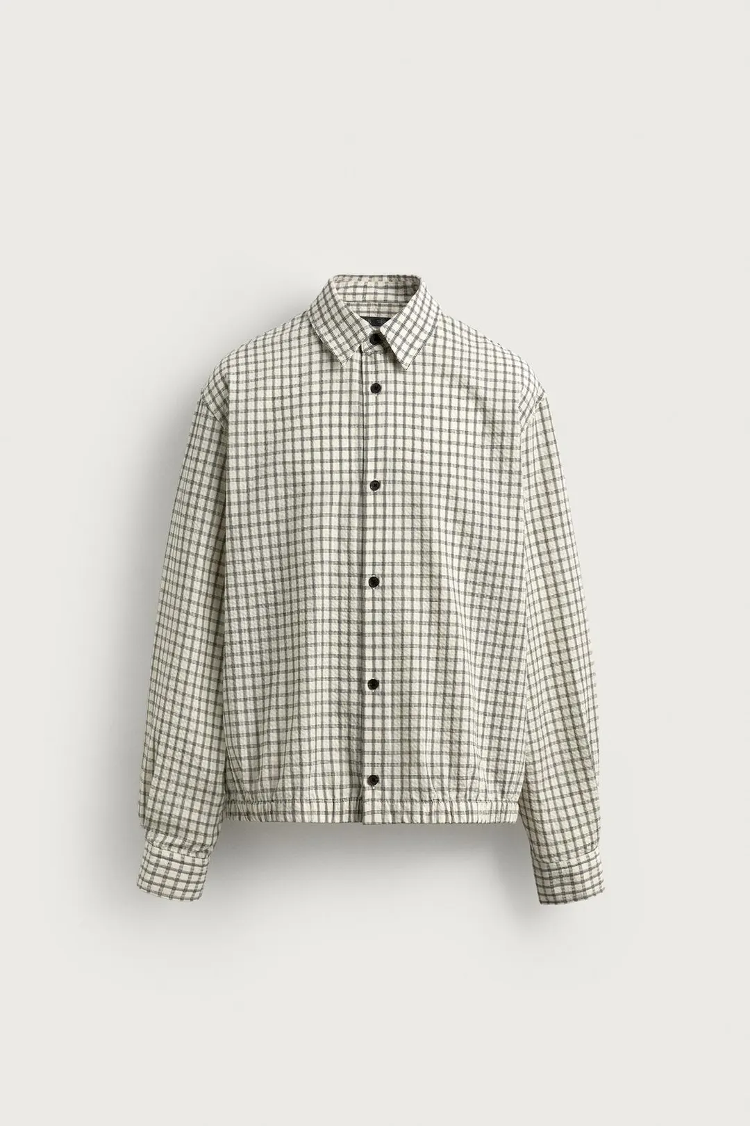 Рубашка-куртка свободного кроя в клетку, Zara