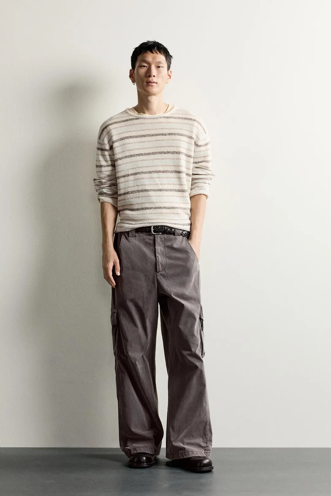 Брюки карго свободного кроя с эффектом стирки, Zara