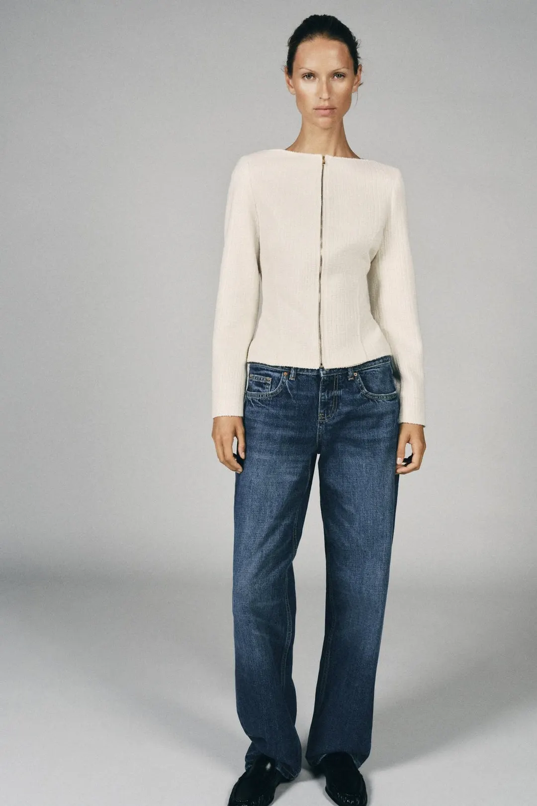 Блейзер структурный с вырезом лодочкой, Zara