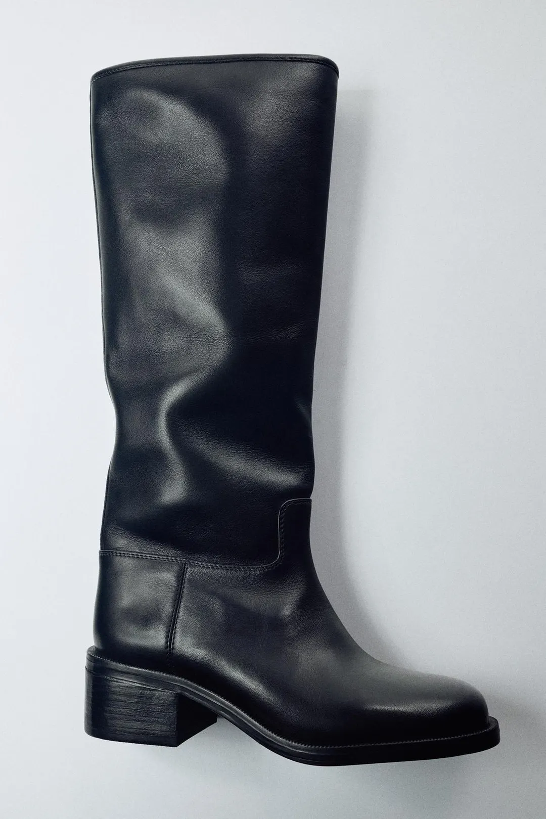 Кожаные сапоги до колена, Zara