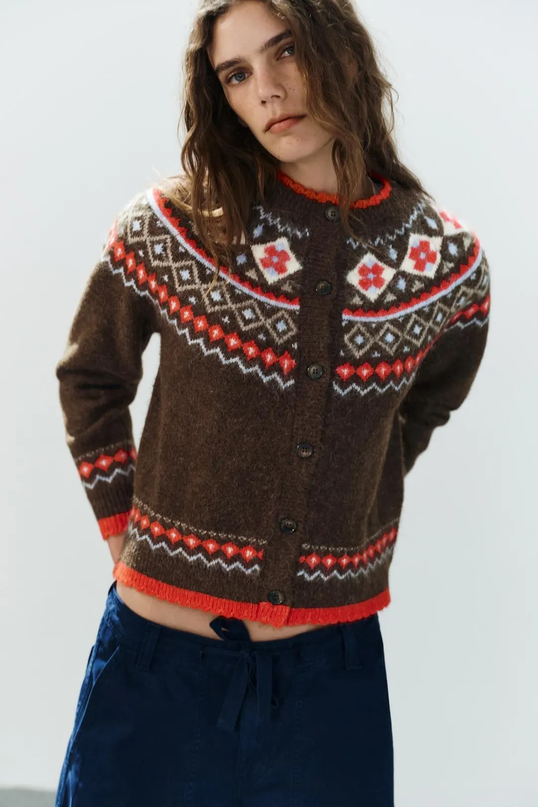 Жаккардовый кардиган, Zara